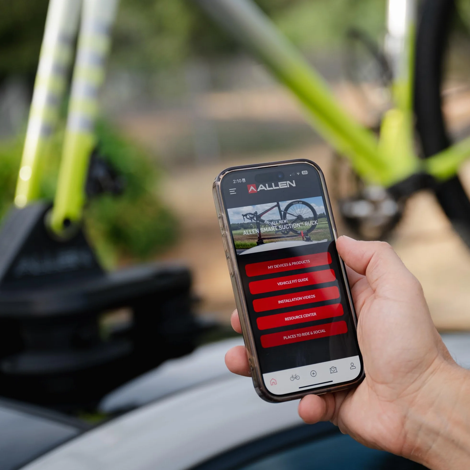 Allen Smart Suction® GO: PORTABICI COMPATTO PER 1 BICI