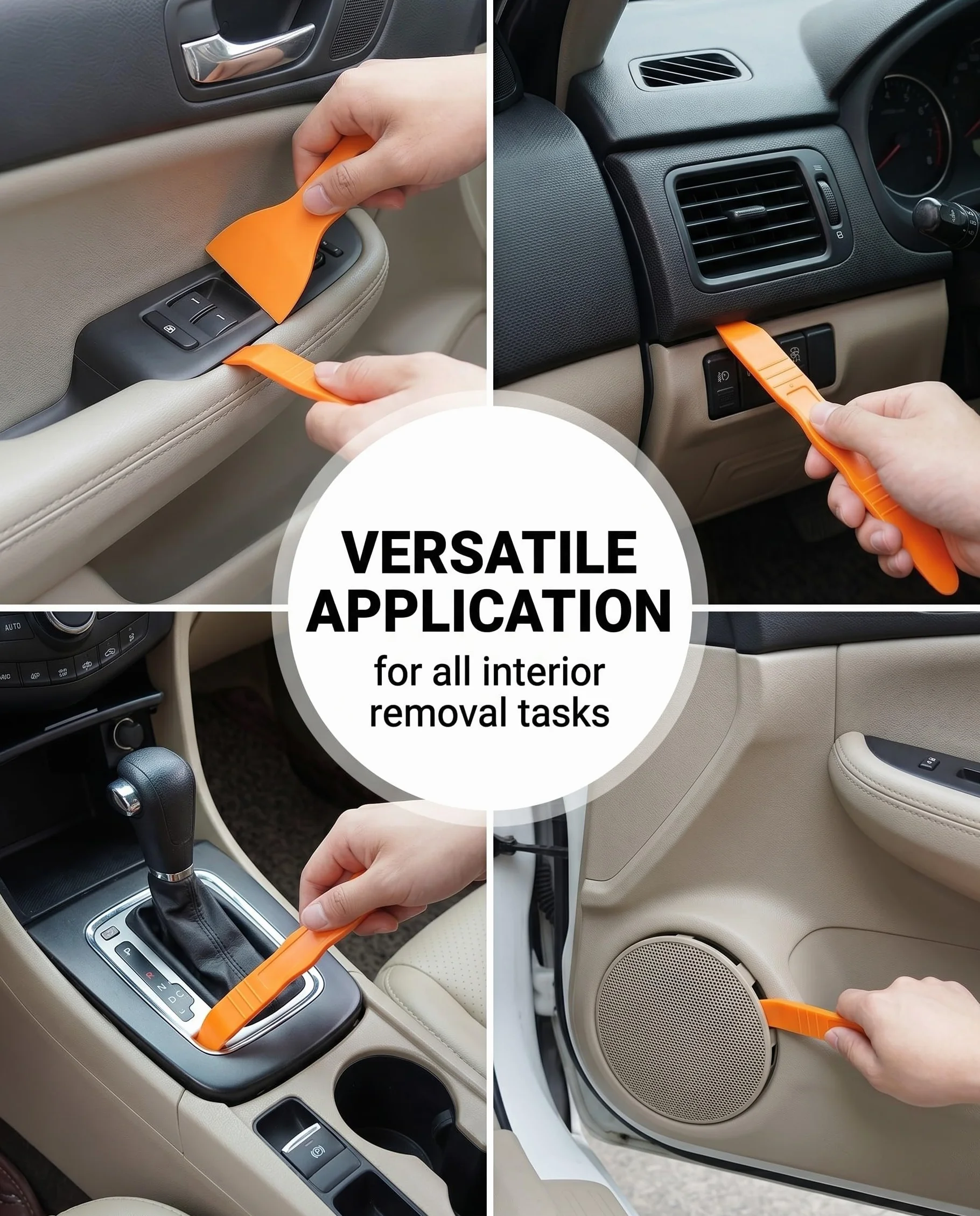 Kit Attrezzi Smontaggio Auto 6 Pezzi | Leve in Plastica Senza Graffi per Interni Auto, Pannelli Porta, Cruscotto, Radio e Rimozione Clip