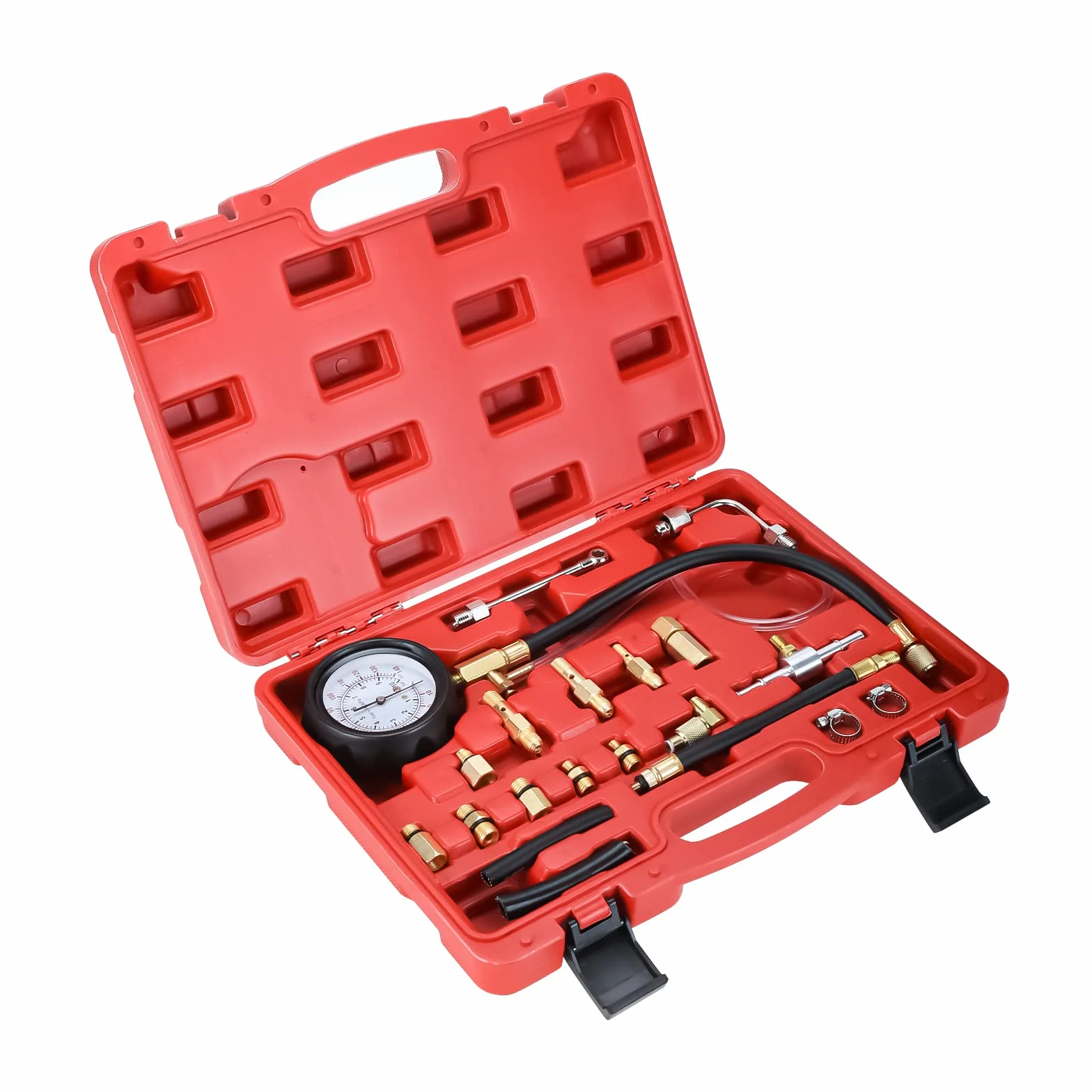 FreeTec – Set per testare la Pressione della Benzina dell’Auto, manometro per Carburante 0 – 140 PSI.