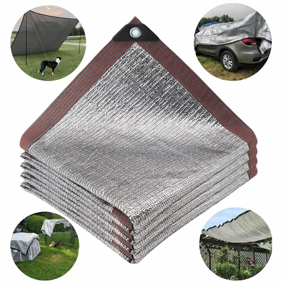 Rete Antigrandine Per Auto Telo Ombreggiante Alluminio Perforato 6mx3m Protezione UV per Auto SUV Caravan