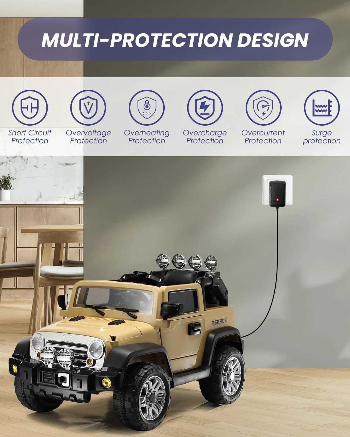 Caricabatterie 12V 1A per Auto Elettriche Bambini con DC5.5*2.1MM per Giocattoli SUV ATV