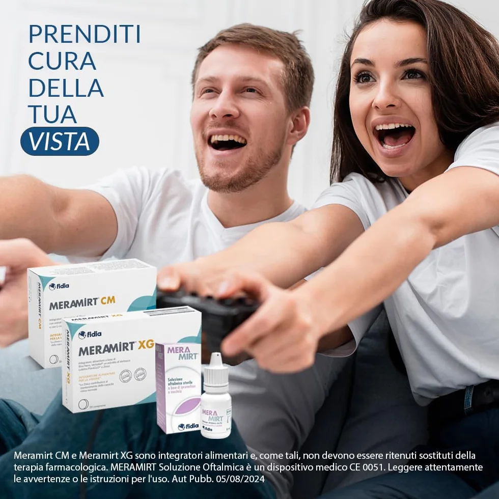 Fidia Farmaceutici MERAMIRT Collirio Soluzione Oftalmica Sterile Ipromellosa Inositolo 8 ml