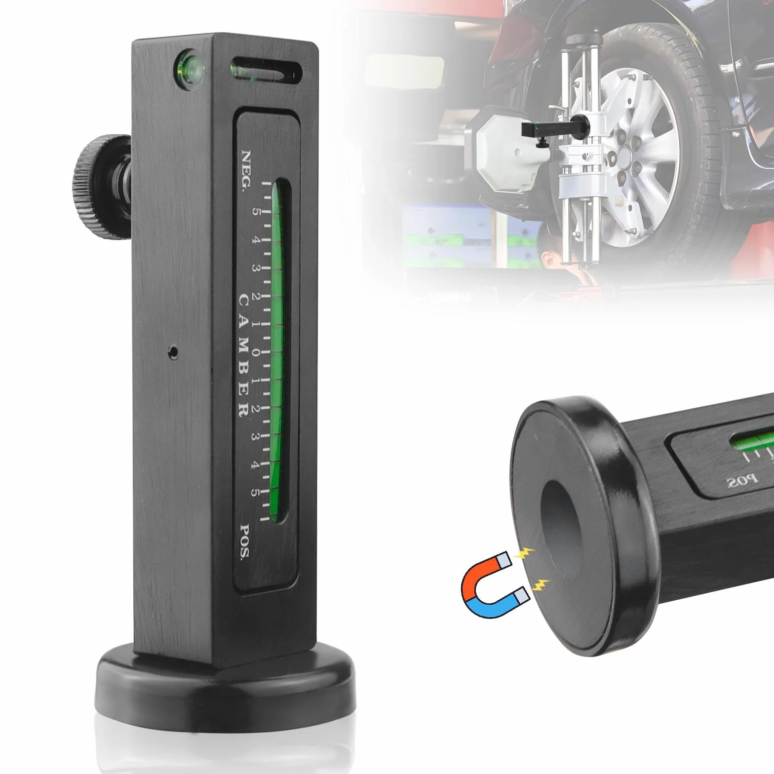 Allineamento Camber, Strumento di Allineamento Ruote Auto, Magnetometro per Riparazione Pneumatici Camper e Camion