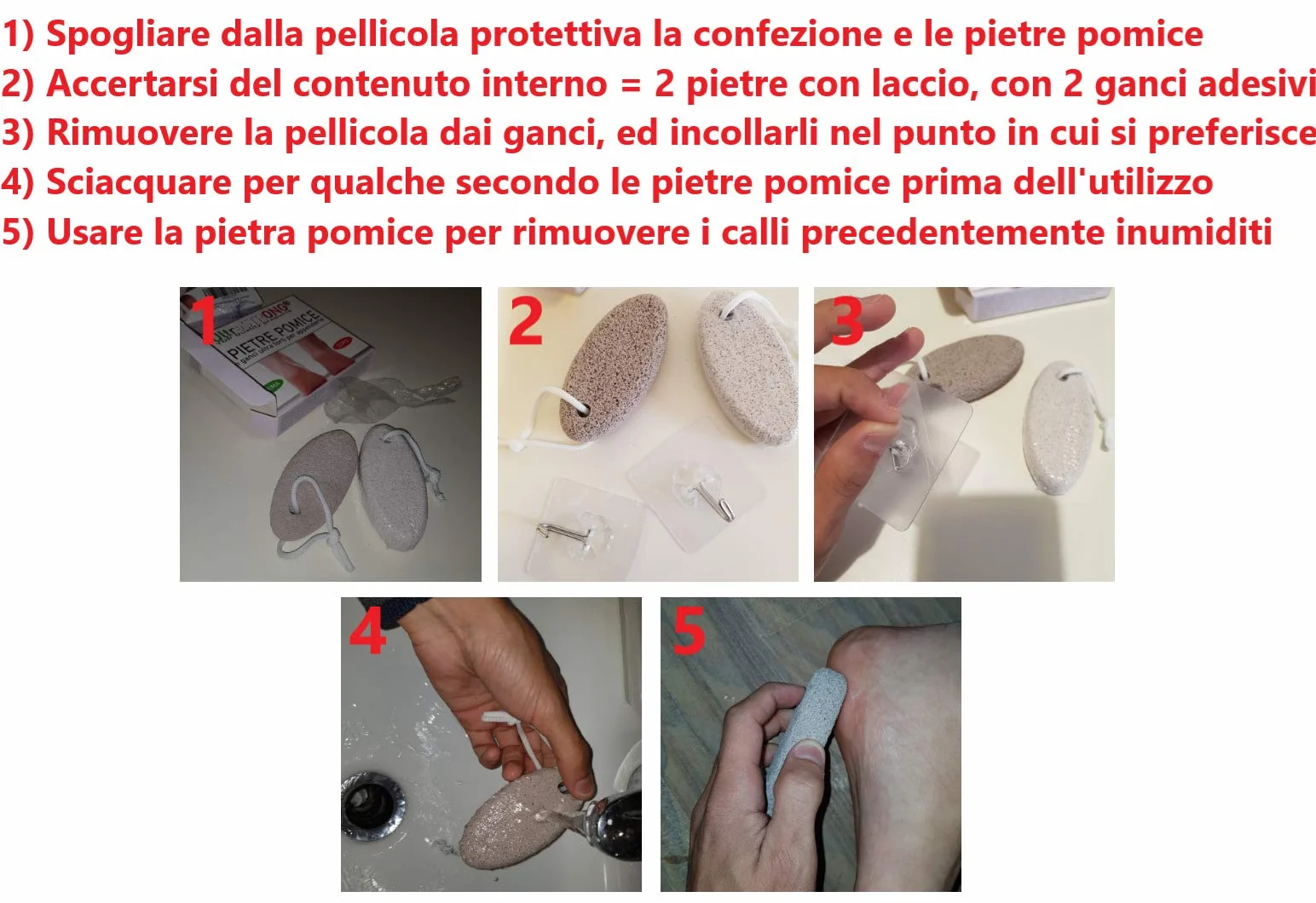 Pietra Pomice Per Piedi UltraSTRONG 2 Pezzi - Esfoliante Piedi Pedicure Naturale Scrub Rimozione Pelle Morta Calli