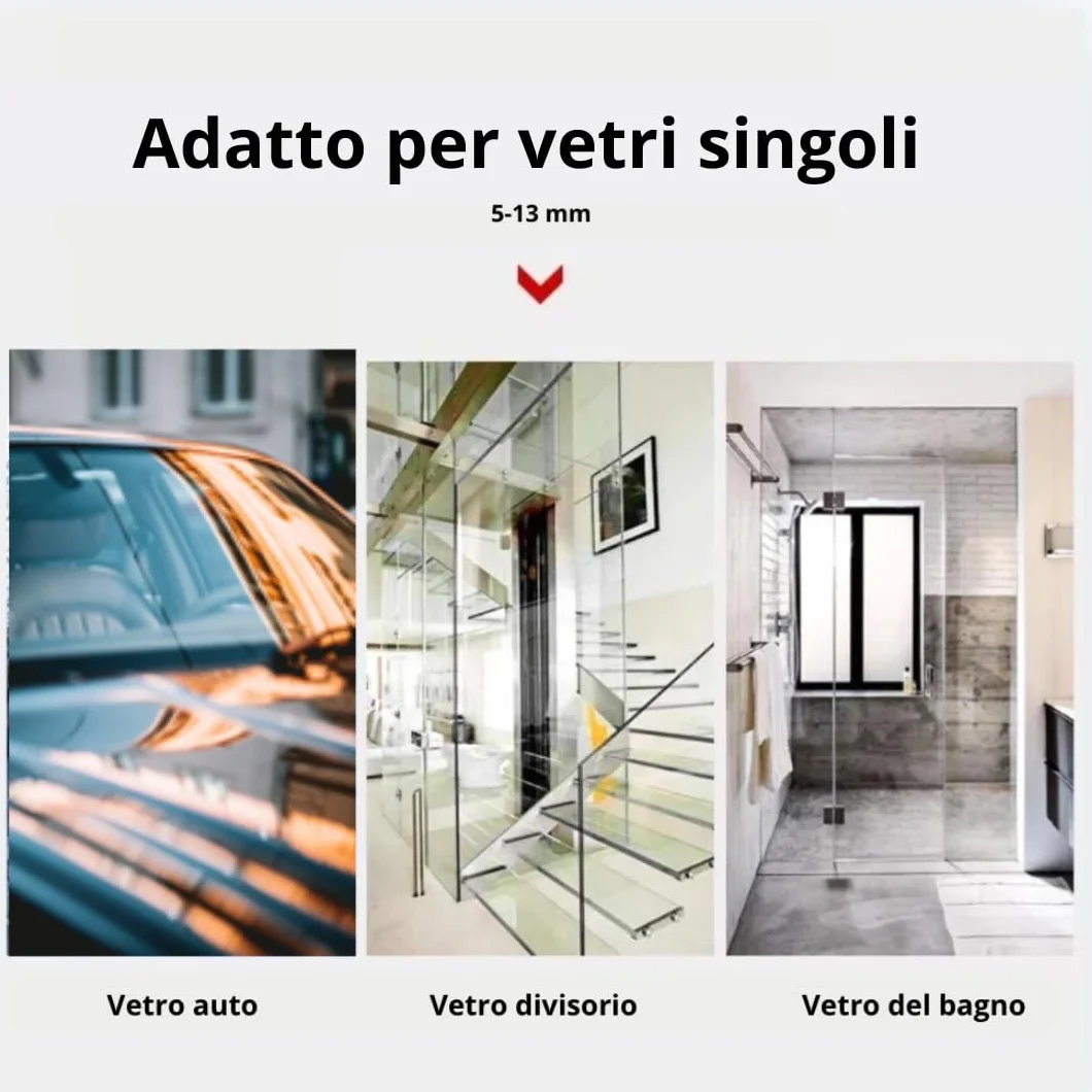 Lavavetri magnetico per vetro singolo 5-13 mm pulisci vetri esterni con cordino panno in microfibra