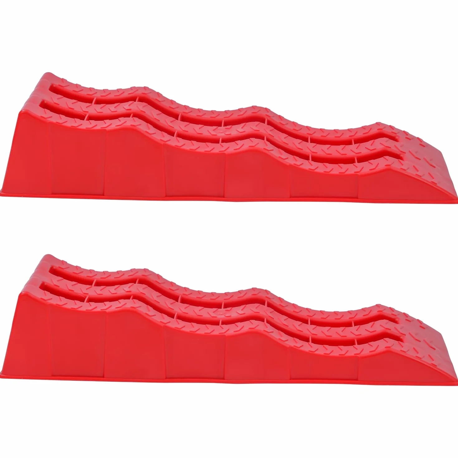KATSU 2 pz Rampe di livellamento per roulotte Capacità 4 Tonnellate Heavy Duty 3 gradini in plastica per camper Camper Rampe per marciapiede Livellatori per blocchi di ruote