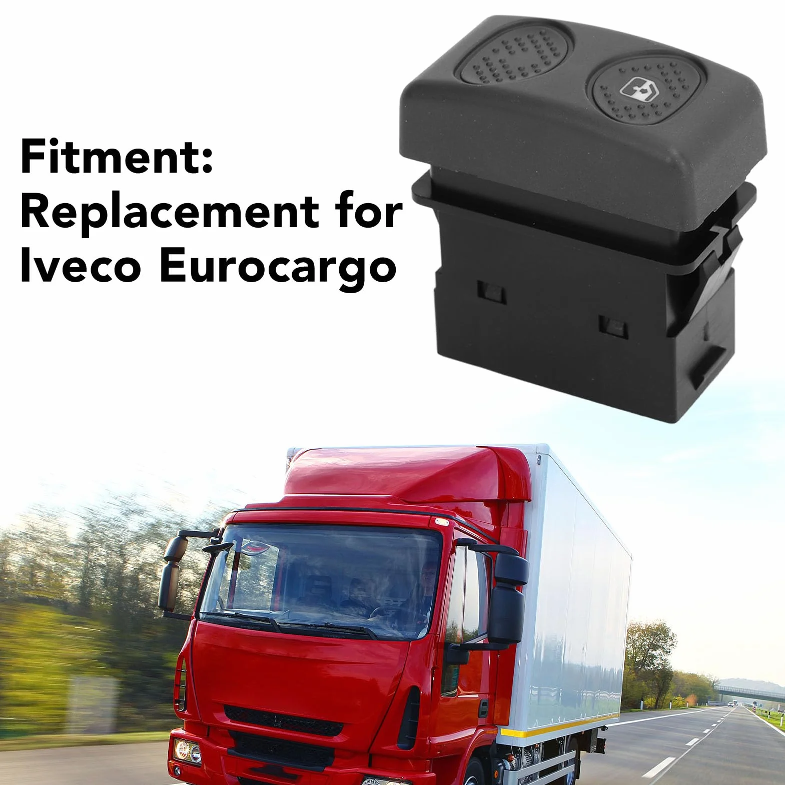 Interruttore Alzacristallo Elettrico, OEM 504096615, Interruttore Vista Posteriore a Risposta Rapida Ad Alta sensibilità per Eurocargo, Sostituzione Dell'interruttore di