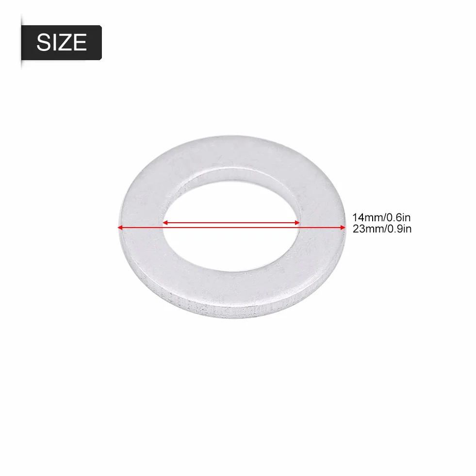 Aramox Guarnizioni tappo di scarico olio, auto 14mm 10 pezzi Tappo di scarico olio Crush Rondella di compressione Rondelle pilota Guarnizioni 94109-14000 Alluminio argento