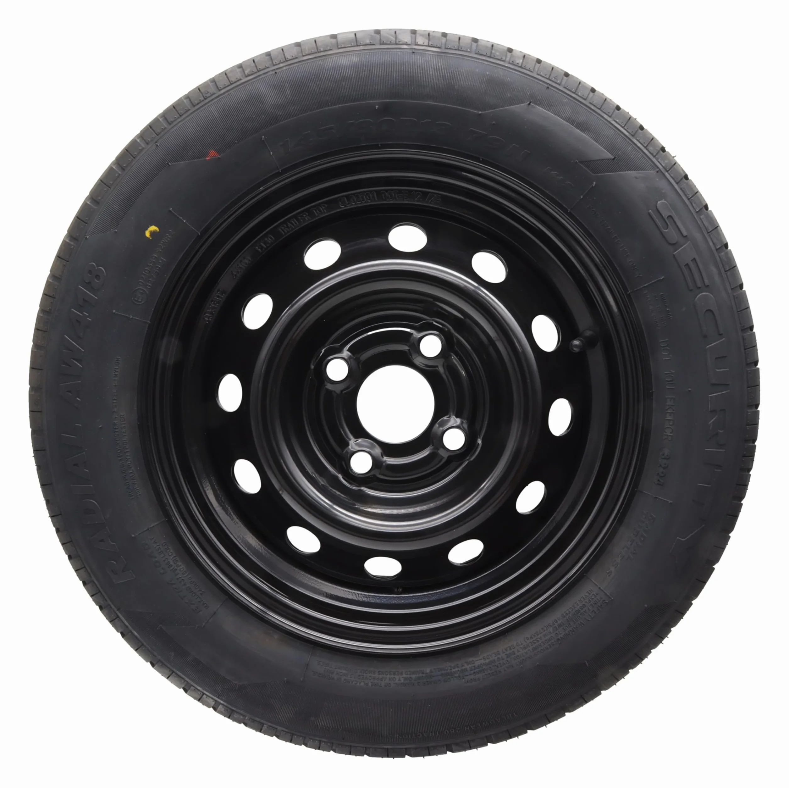 Ruota completa 145/80R13 79N 4 x 100, 4Jx13, 145 80 R 13, llanta nera, ruota per rimorchio