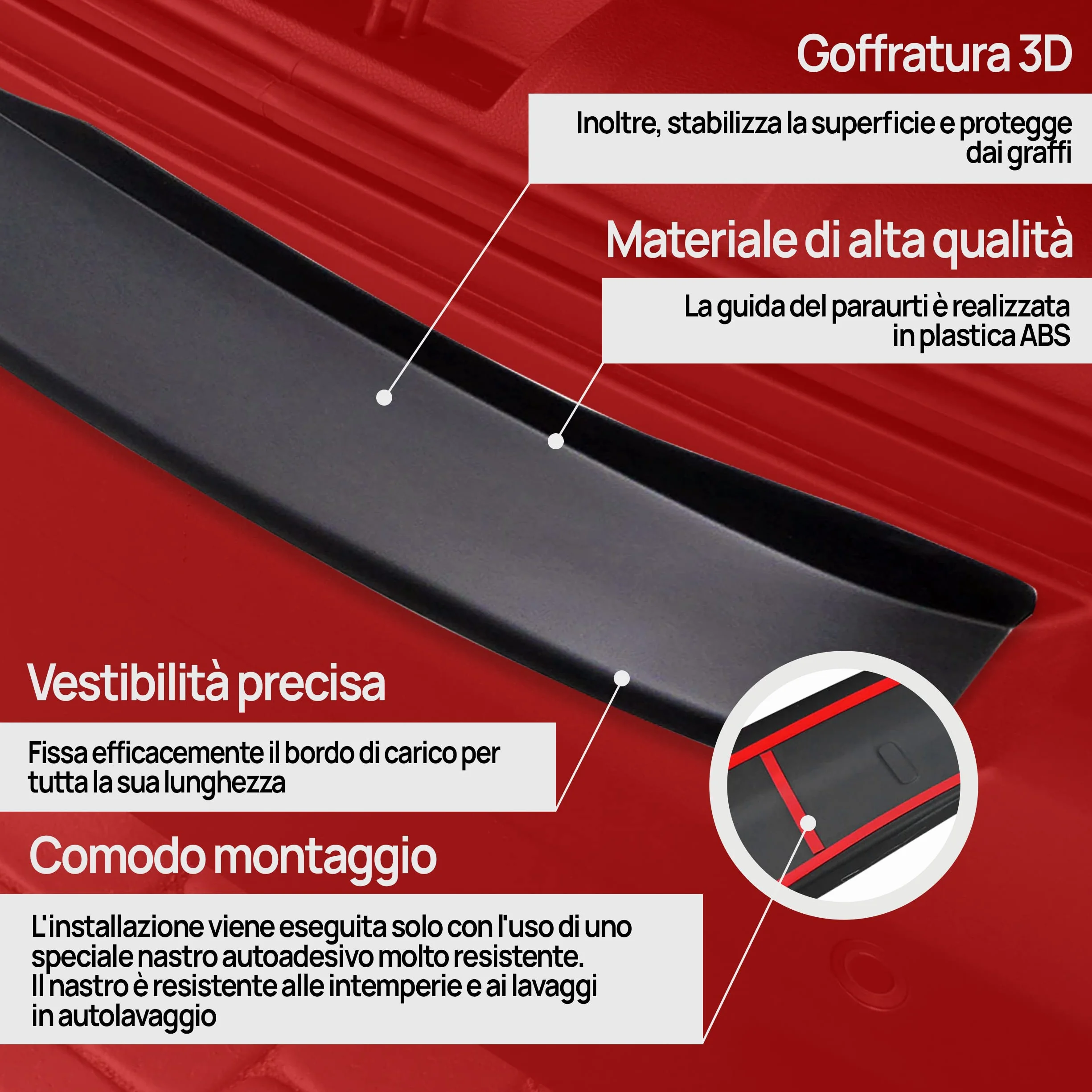 CHROMEMASTER | Protezione Paraurti Posteriore Compatibile con Ford Transit Custom 2023+; Plastica ABS, Opaco, Nero; Proteggi il Paraurti Posteriore della tua Auto dai Danni