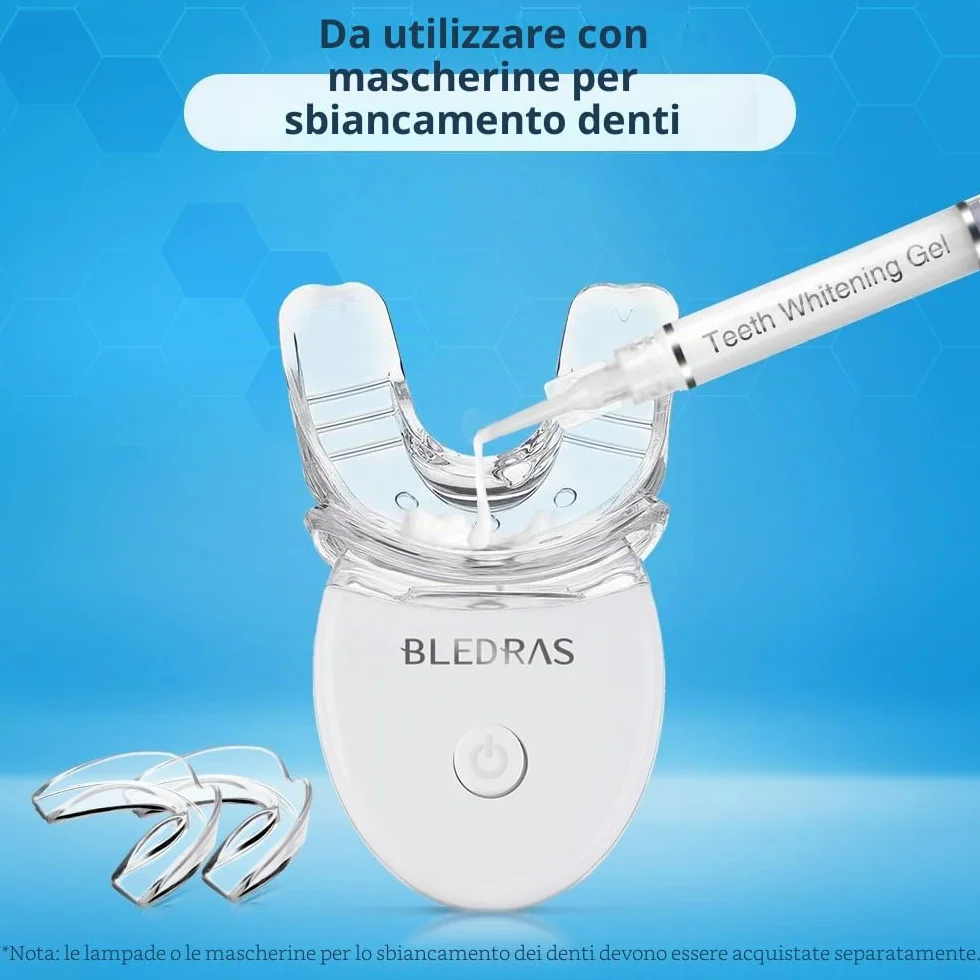 Bledras 10x3ML Gel Sbiancante Denti - Sbiancante 9 Bastoncini & Lenitivo 1 Bastoncini per Denti Sensibili
