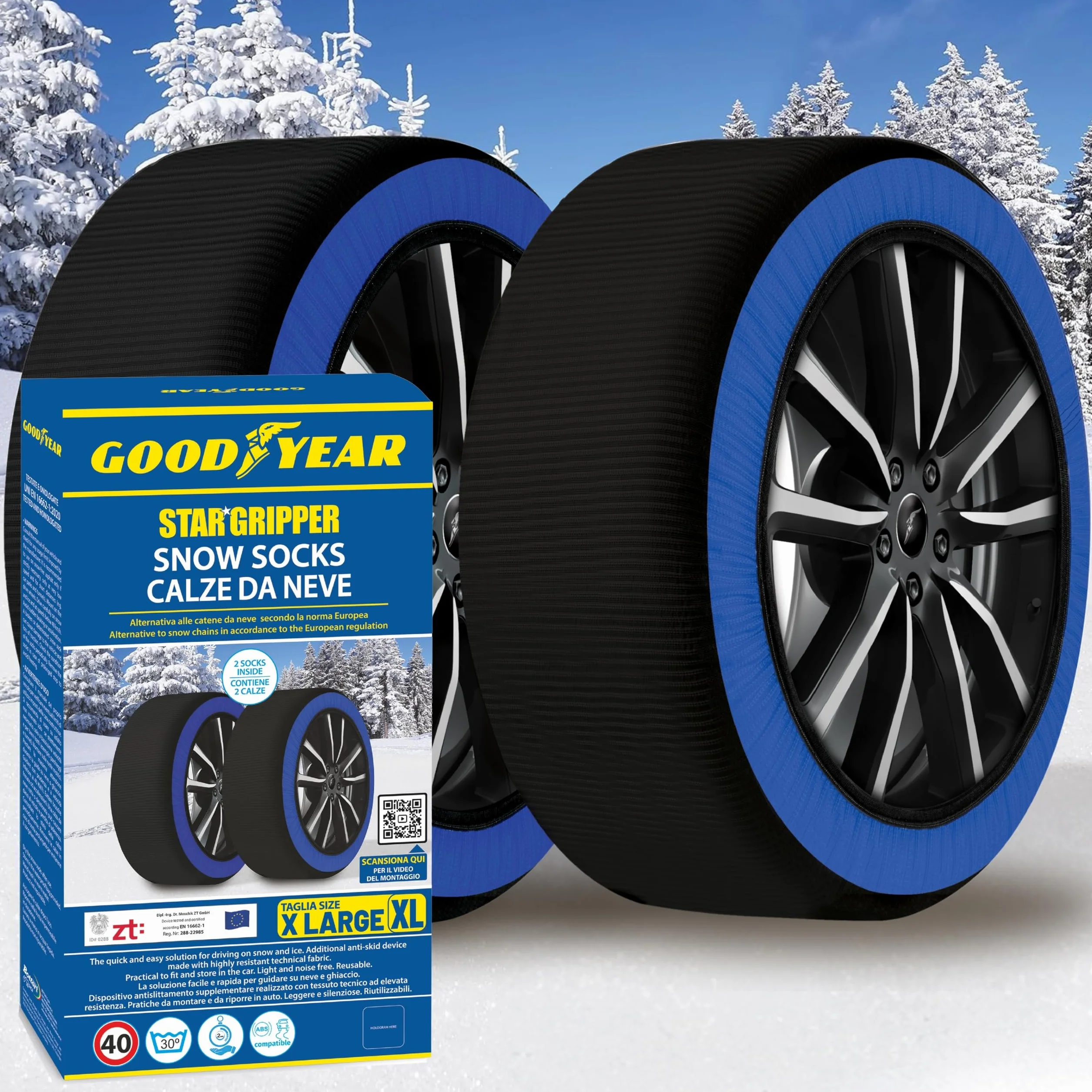 Goodyear Star Gripper Catene da Neve Tessuto Omologate EN 16662-1:2020 XL R14-R21