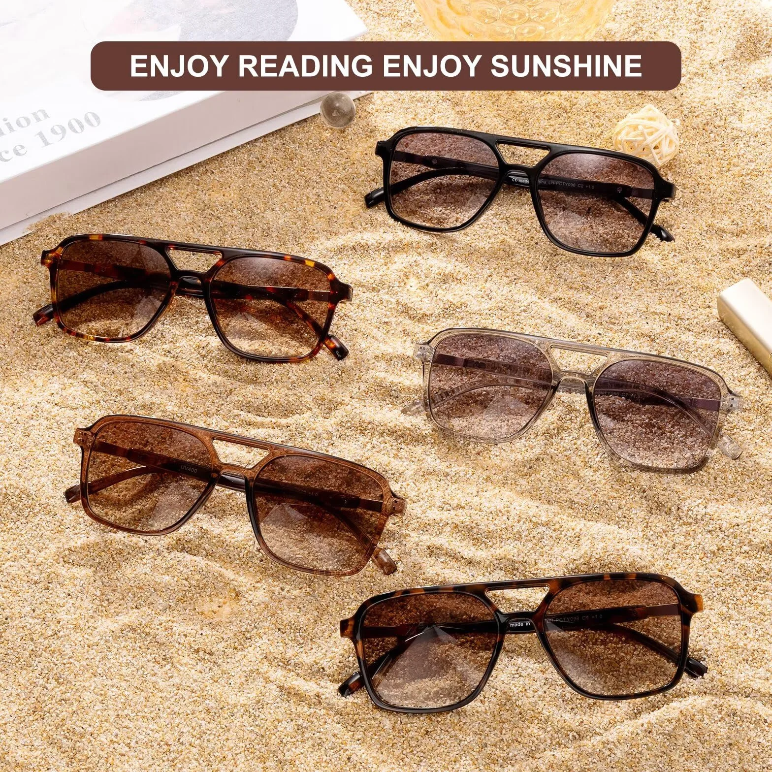 SKYWAY Occhiali da Sole da Lettura Retro Aviatore Donne Uomini, Protezione UV400 Anti-Luce Blu