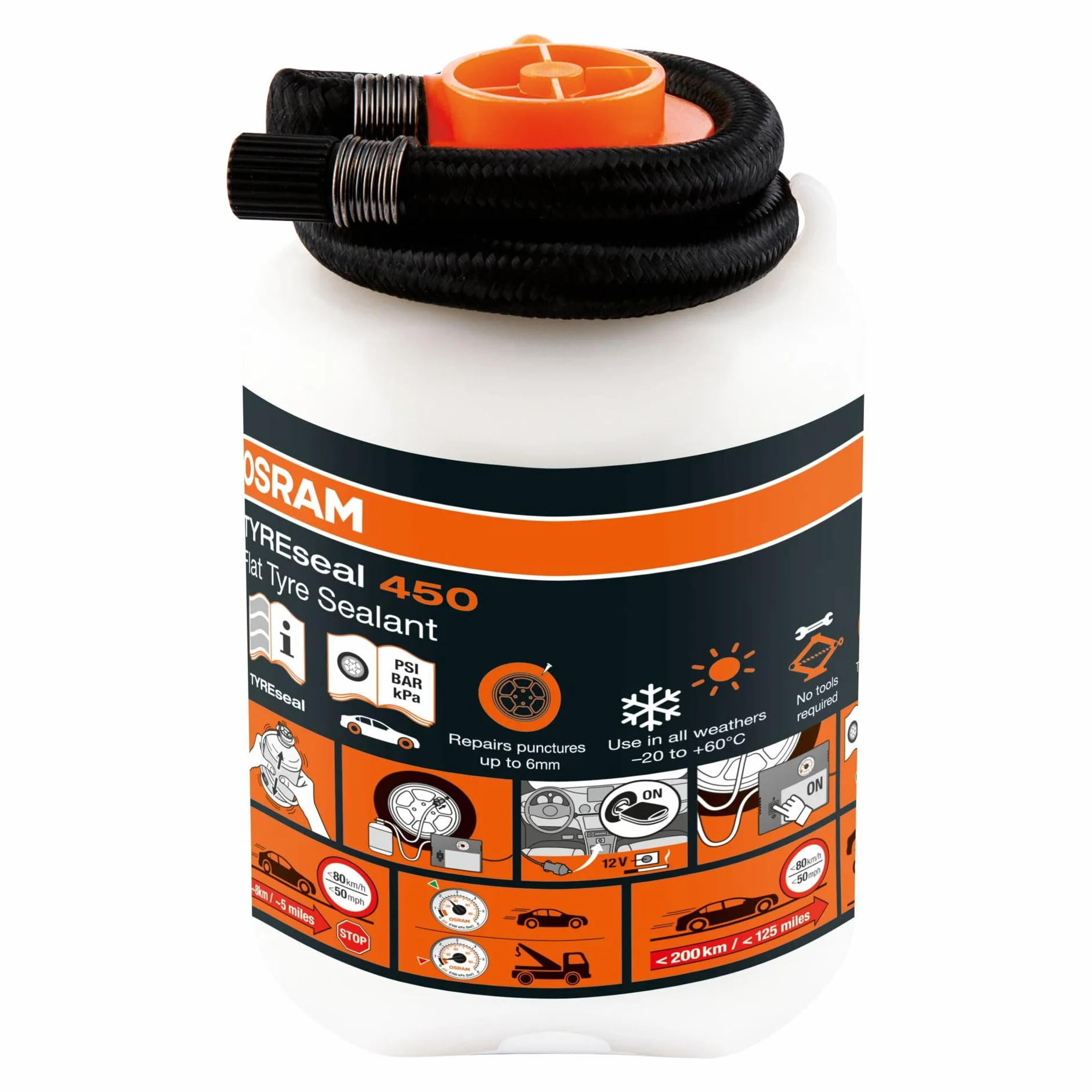 OSRAM TYREseal Kit 450 ml Kit Riparazione Pneumatici Compressore Analogico