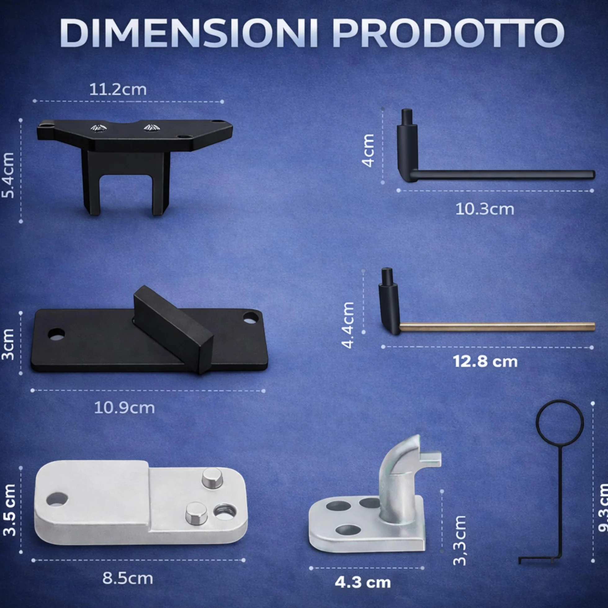 Kit Strumenti Messa in Fase Motore Benzina 1.0 e 1.2 Attrezzi Bloccaggio Albero a Camme Valigetta Rigida Citroën Peugeot Opel FS-15414