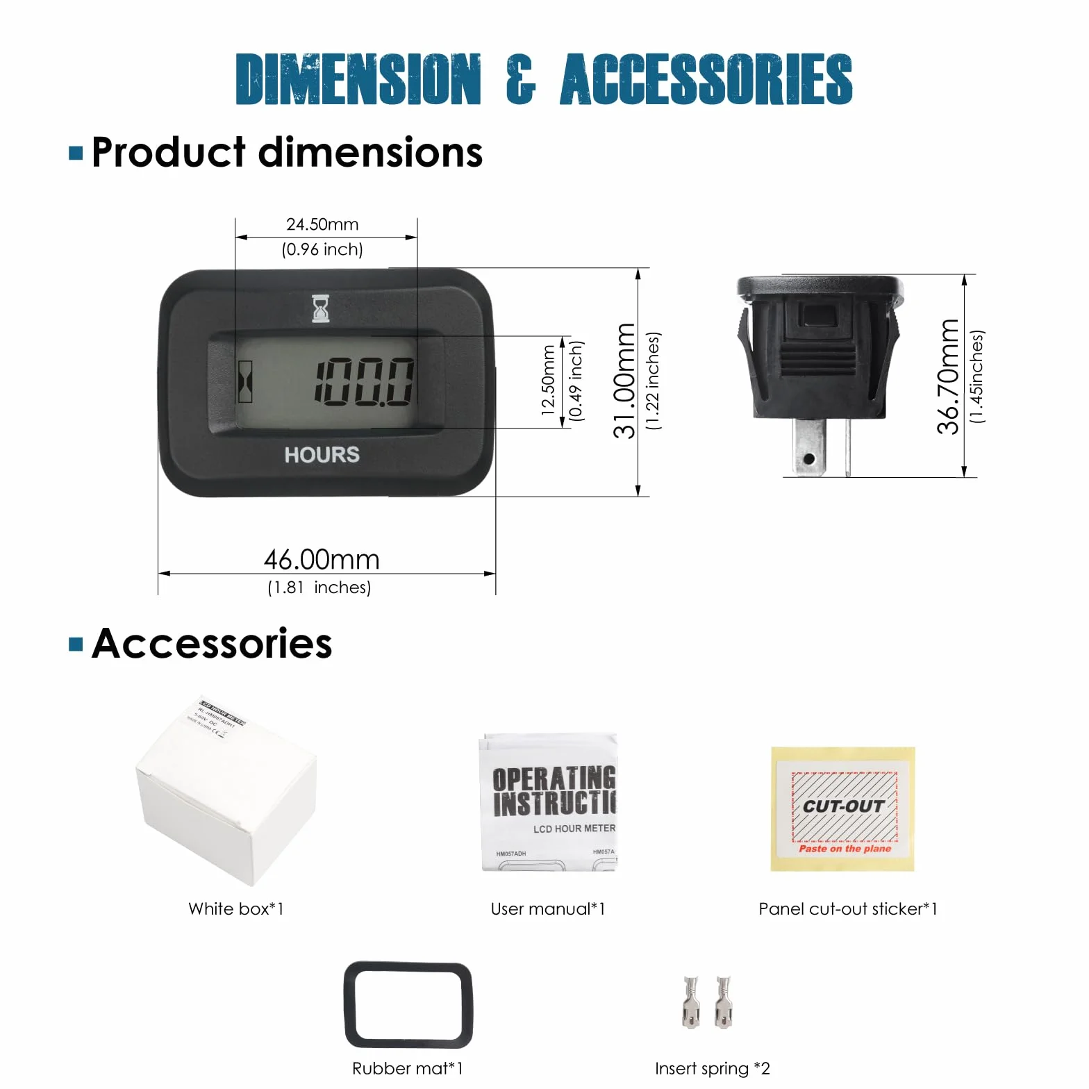 Runleader Contaore digitale, funziona con macchine alimentate da 5 V CC a 60 V.