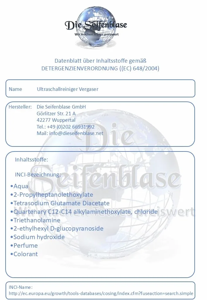 Cleanerist | Detergente ultrasuoni 5L – Concentrato per officina, carburatori, motori, freni, alberi, pompe, iniettori – per la pulizia auto contro sporco, olio e grasso