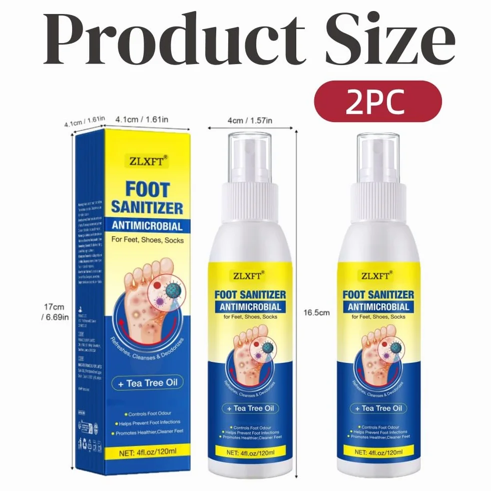 Spray Antifungino del Piede All'Olio di Melaleuca 120ml 2pcs