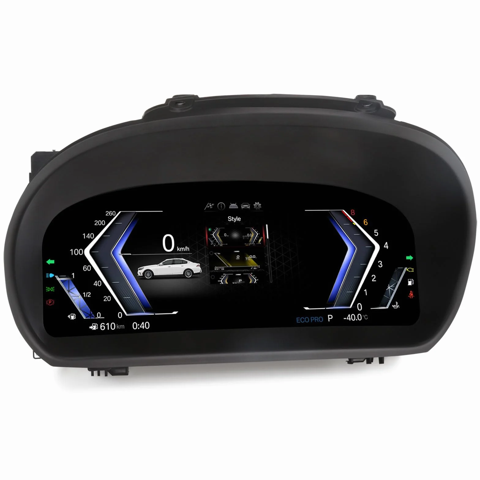 10" Quadro Strumenti Digitale per BMW Serie 1 E81 E82 E87 E88 sistema CCC/CIC, Cruscotto Display LCD, Indicatore Tachimetro Supporta Pressione Pneumatici, Temperatura Olio, 7-UI, Pulsanti al Volante