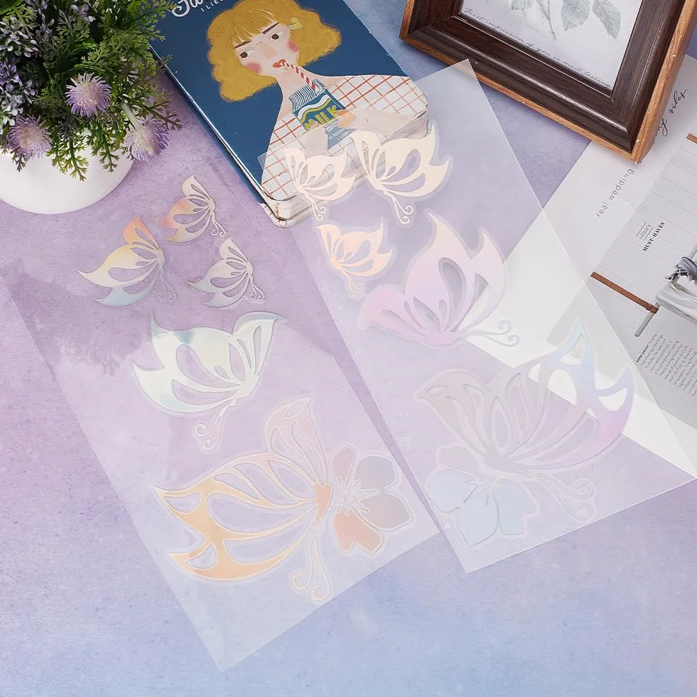 GORGECRAFT 2 Foglio Farfalla Set di Decalcomanie per Auto Farfalla Vinile Adesivo Impermeabile Adesivi per Auto Da Donna e Decalcomanie Riflettenti per Paraurti per Laptop Colorato