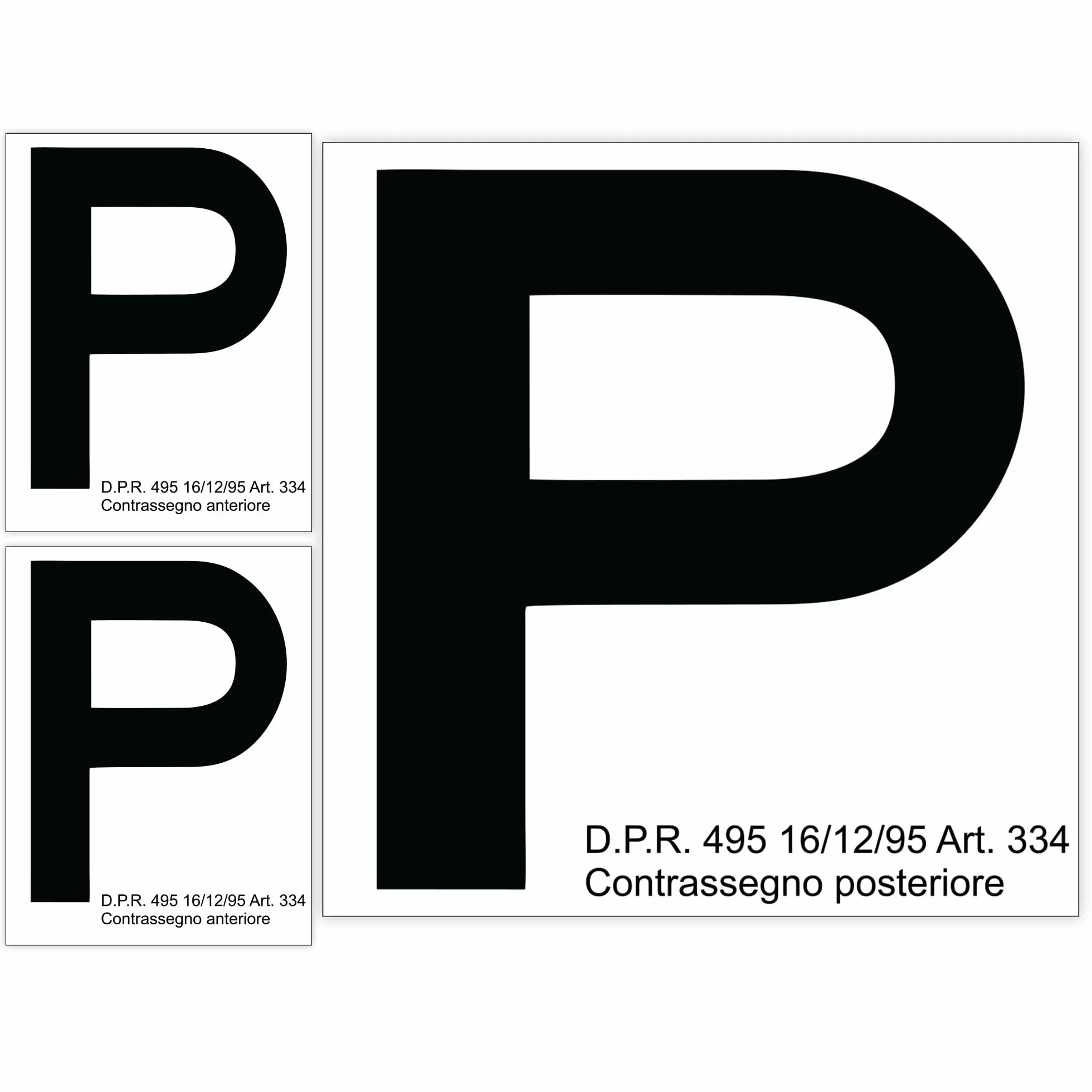Adesivi Auto P Principiante Omologati Anteriori e Posteriori Set Patente Neopatentati