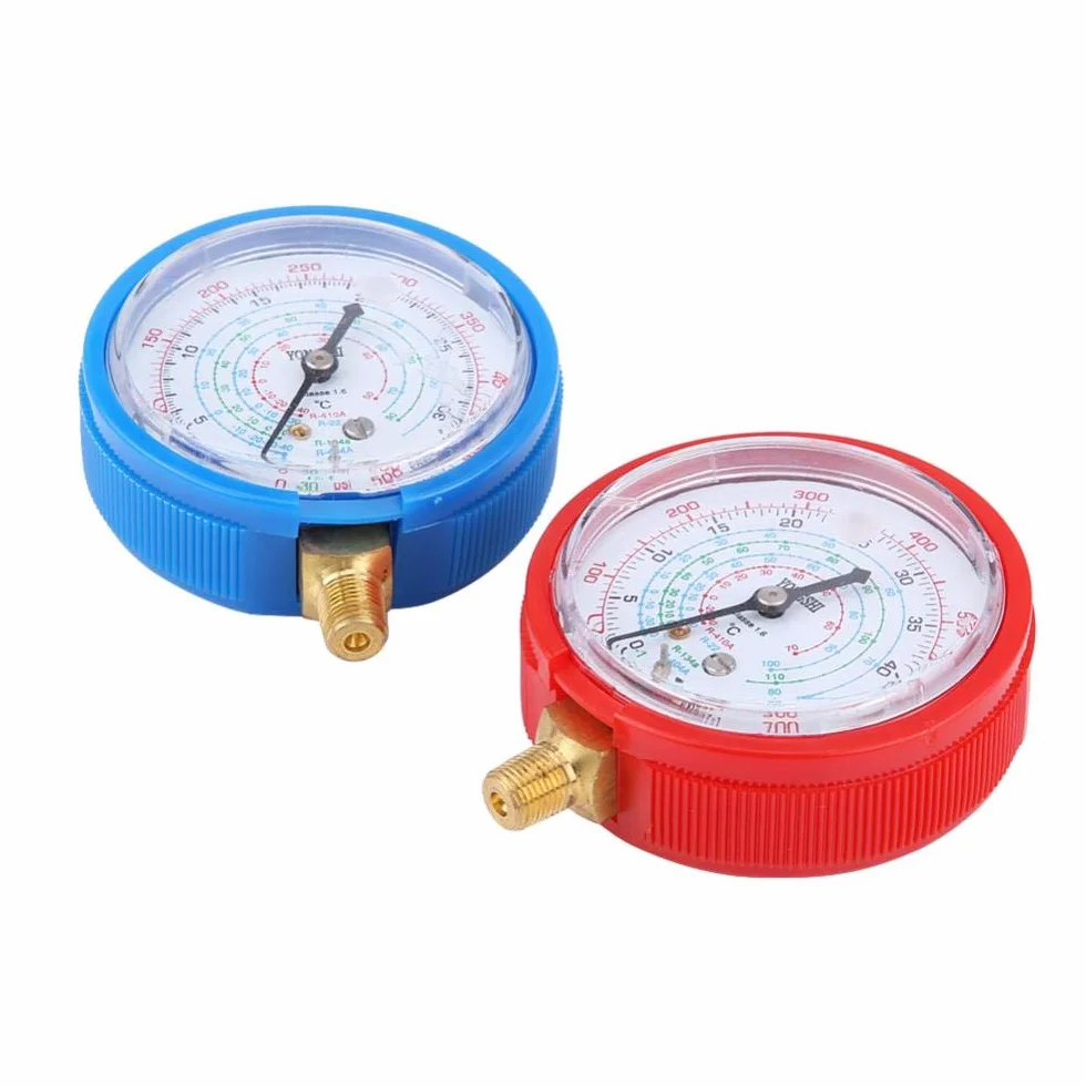 Manometro per condizionatore d'aria per auto, coppia di kit per manometro per alta e bassa pressione refrigerante R410A R134A R22