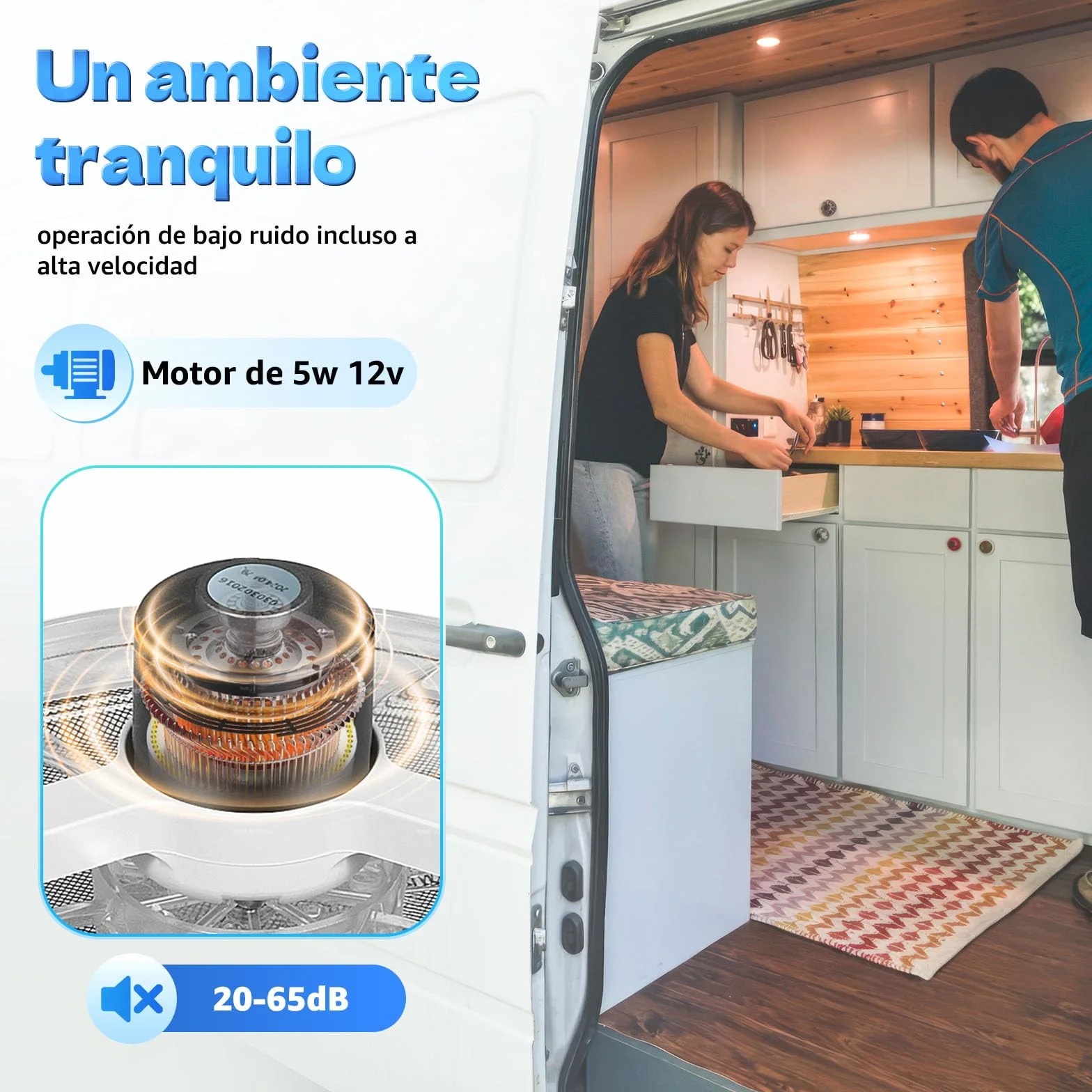 Ventilatore da tetto 28x28 cm 12V IP68 impermeabile silenzioso 20-65dB reversibile 4 LED 10 ali 5-35 m³/min telaio montaggio