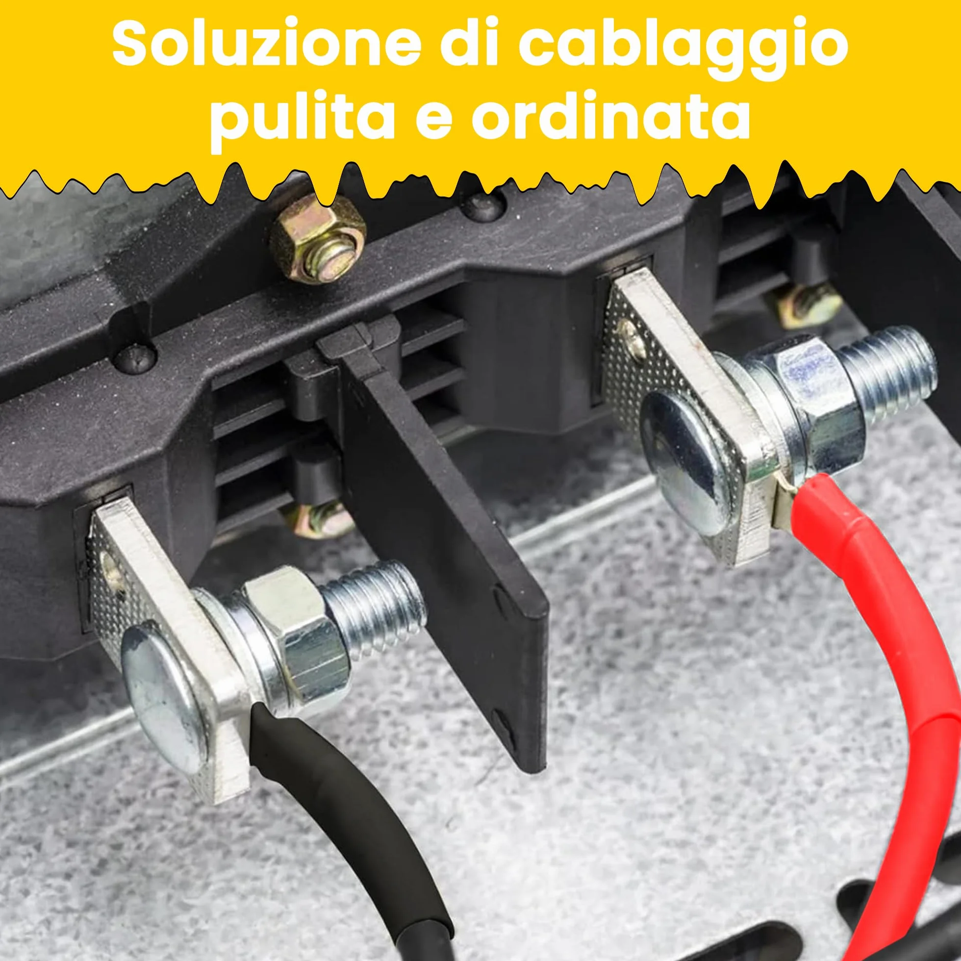Offgridtec Cavo Batteria 1 m 50mm² con capicorda M8 su Entrambi i Lati, Resistente Olio/Freddo/UV, ritardante di Fiamma, per dispositivi con terminale a Vite M8, Ideale regolatori Carica, Rosso/Nero