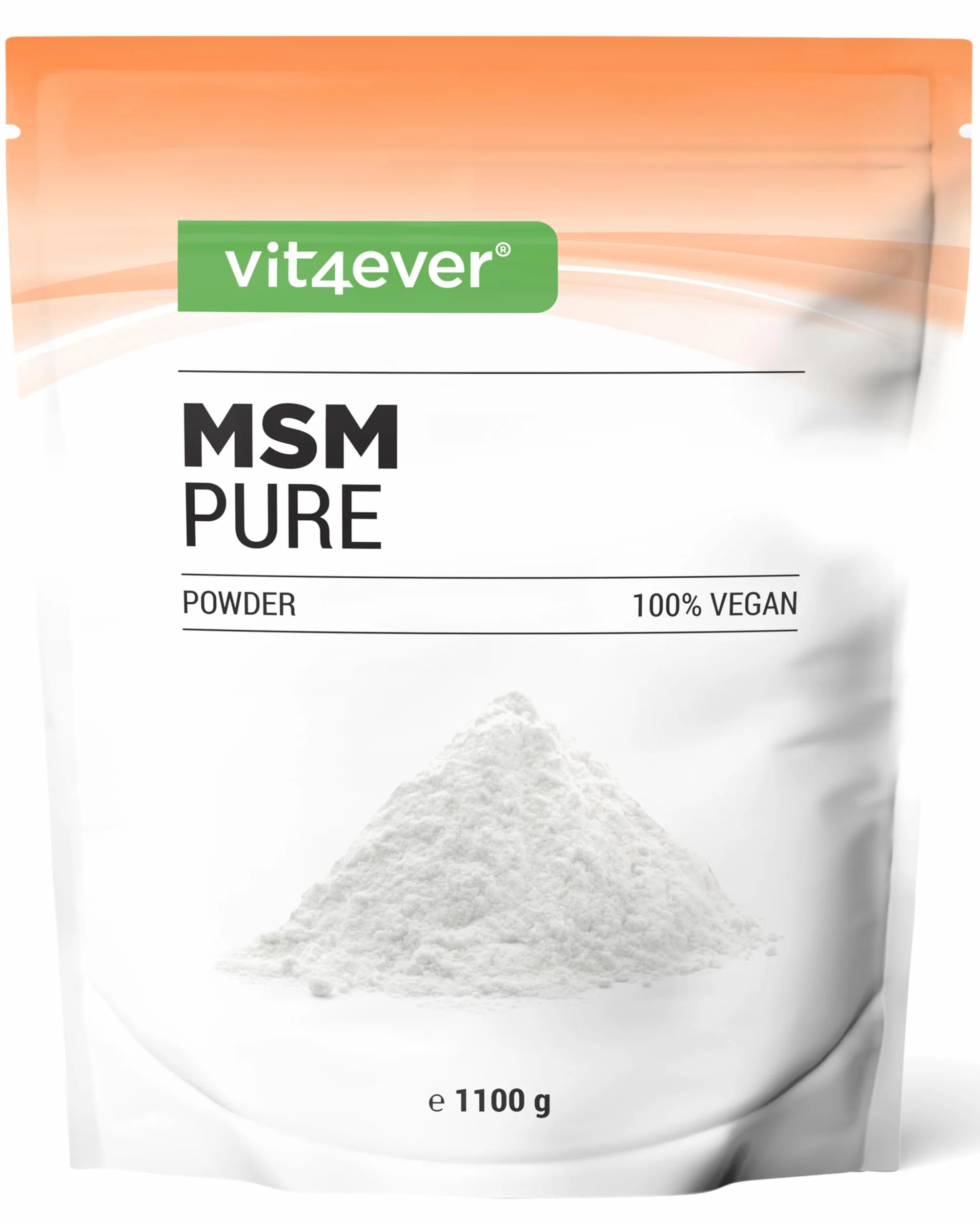 MSM in polvere 1,1 kg (1100g) Metilsulfonilmetano cristallino puro al 99,9% Zolfo organico Vegano