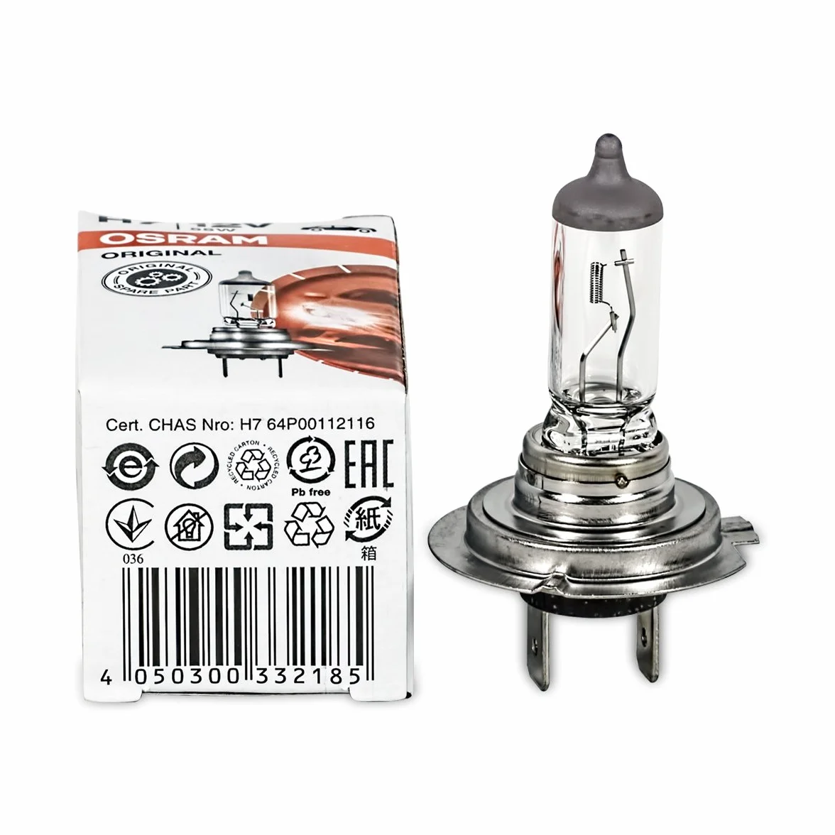 OSRAM ORIGINAL LINE H7 lampade alogene fari 55W px26d confezione da 2