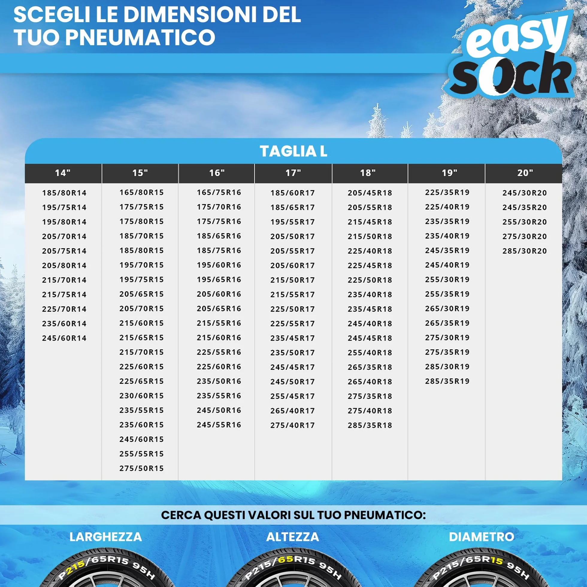 Catene da Neve in Tessuto L Set di 2 CAD8015