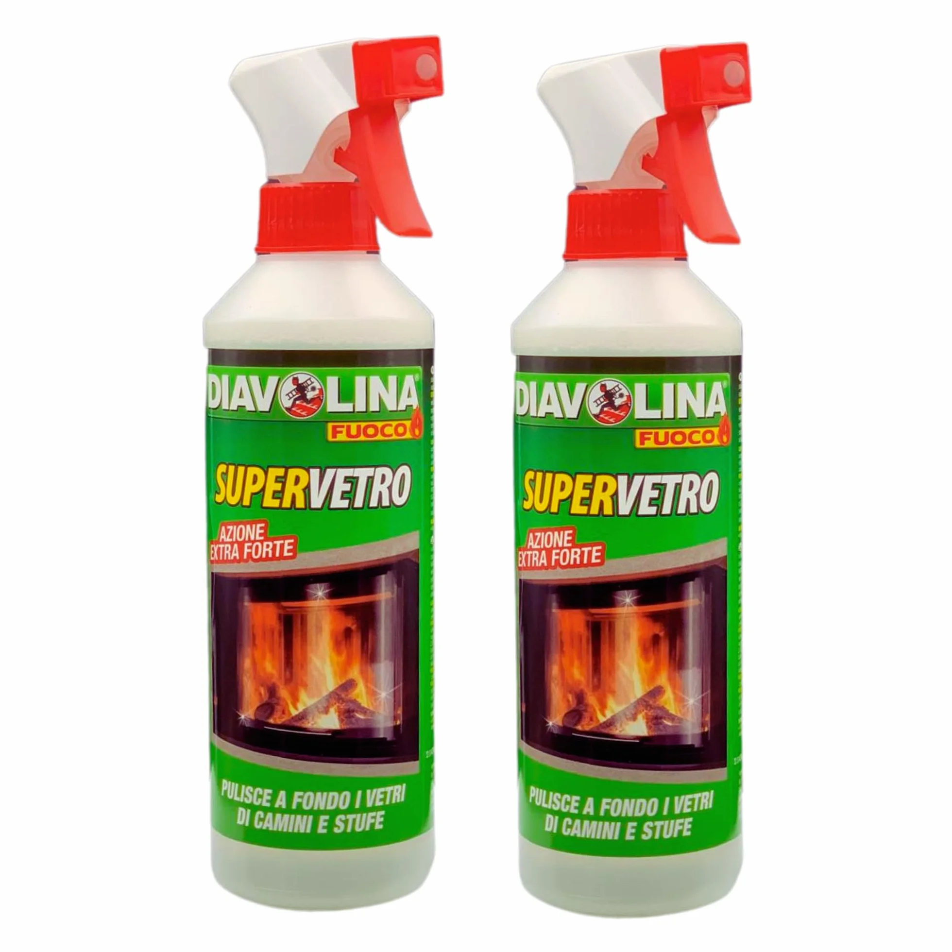 Supervetro 500ml Pulizia Vetro Camini Stufe 2 Unità