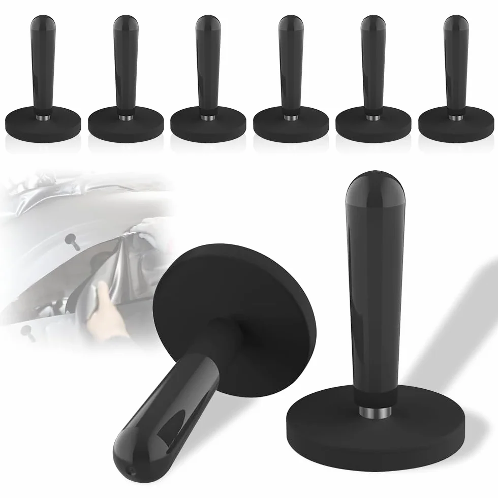 Magneti per Car Wrapping 8 Pezzi, Supporto Magnetico Nero