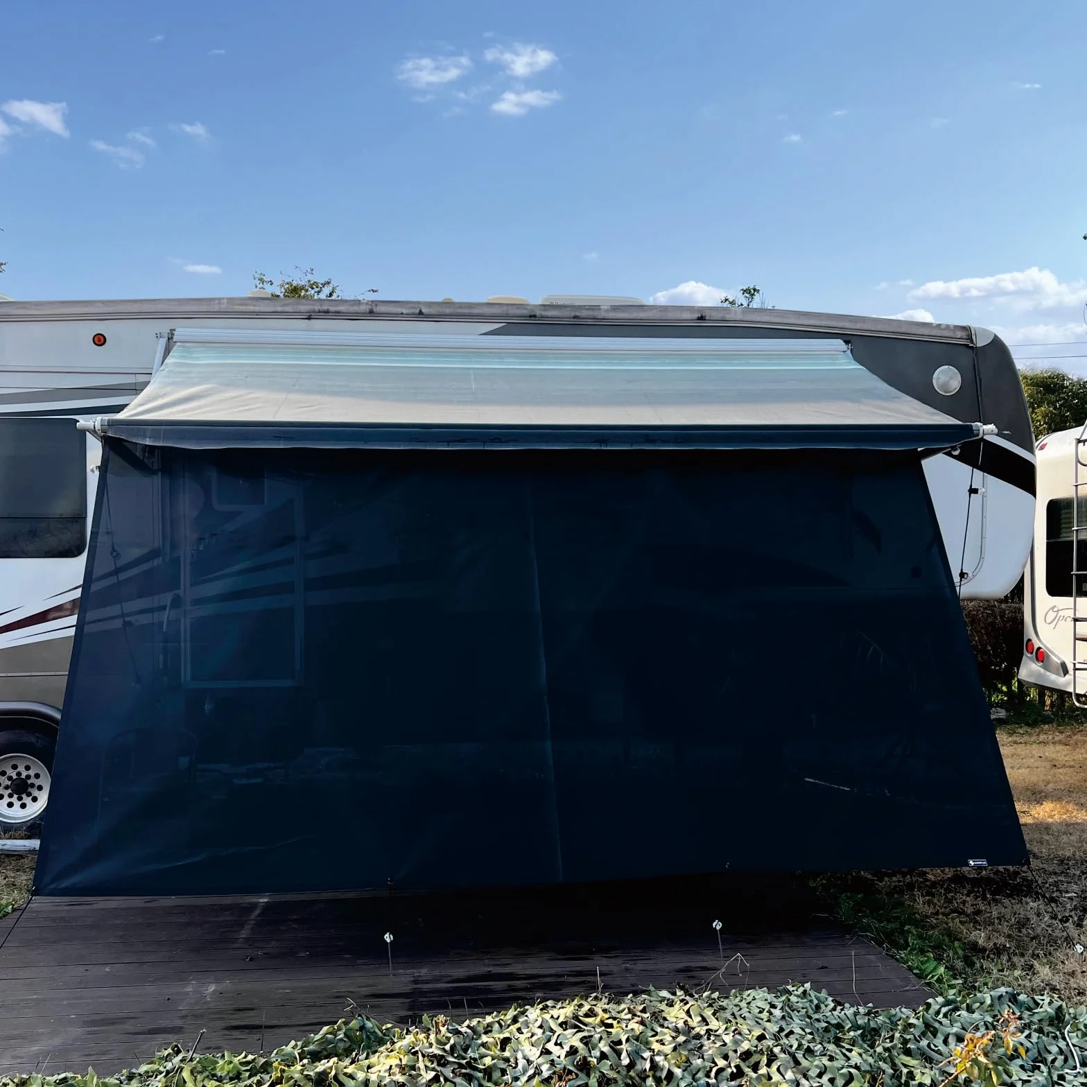 Parasole per camper, tende da sole, parasole universale, con diametro di 4,8 mm e 6,8 mm, pareti anteriori per tende da sole con set completo, 2,2 m x 3,35 m