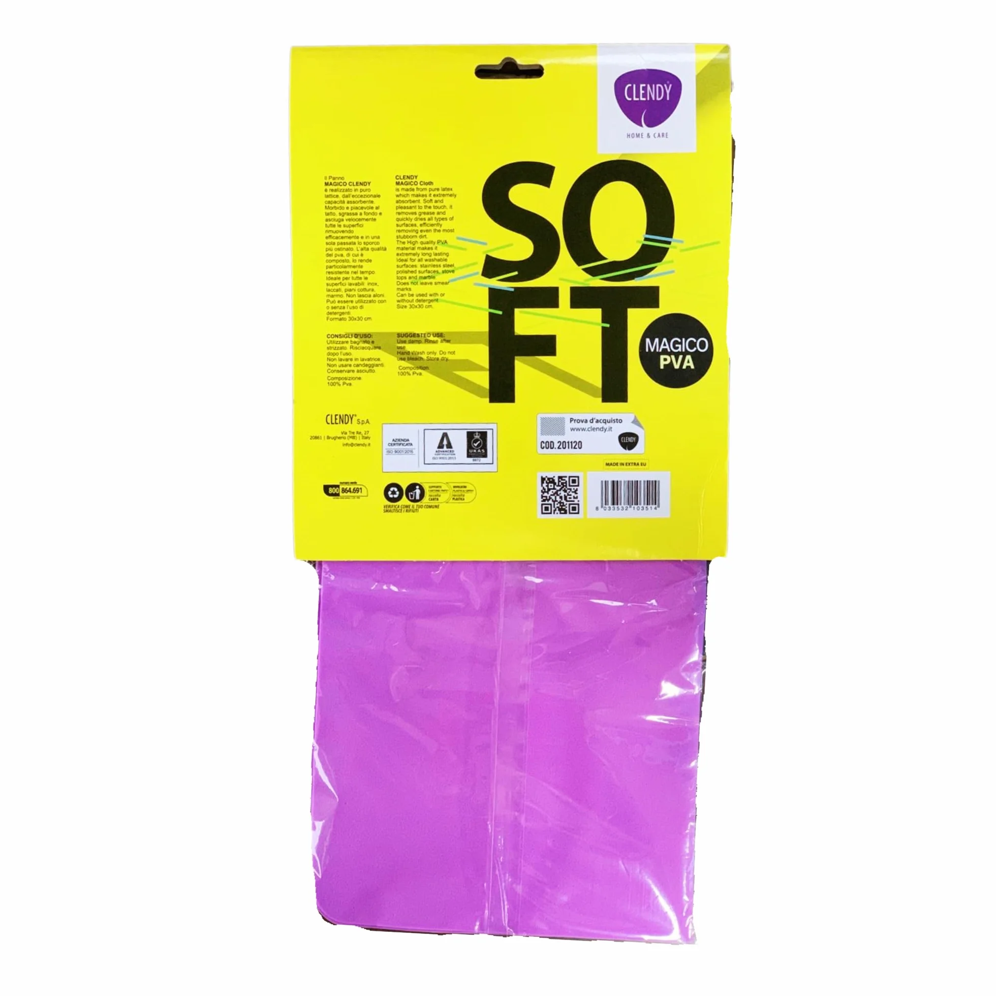 Quasar VETRI CON ALCOOL 580ml + Panno In Lattice SOFT 30x30, Non Lascia Aloni, Asciuga Rapidamente