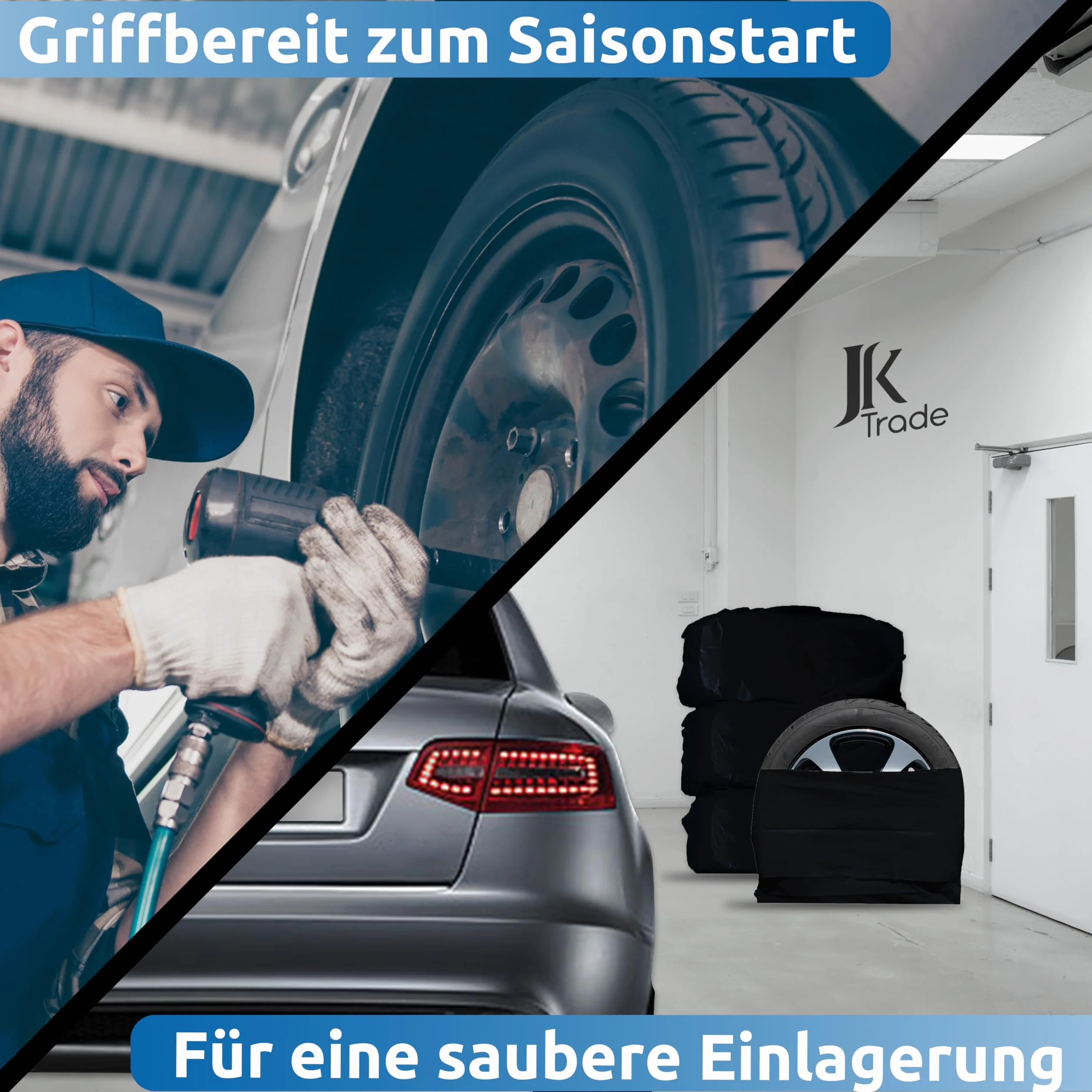 Set di 4 Borse per Pneumatici Extra Resistenti JK Trade® per 16-22 Pollici
