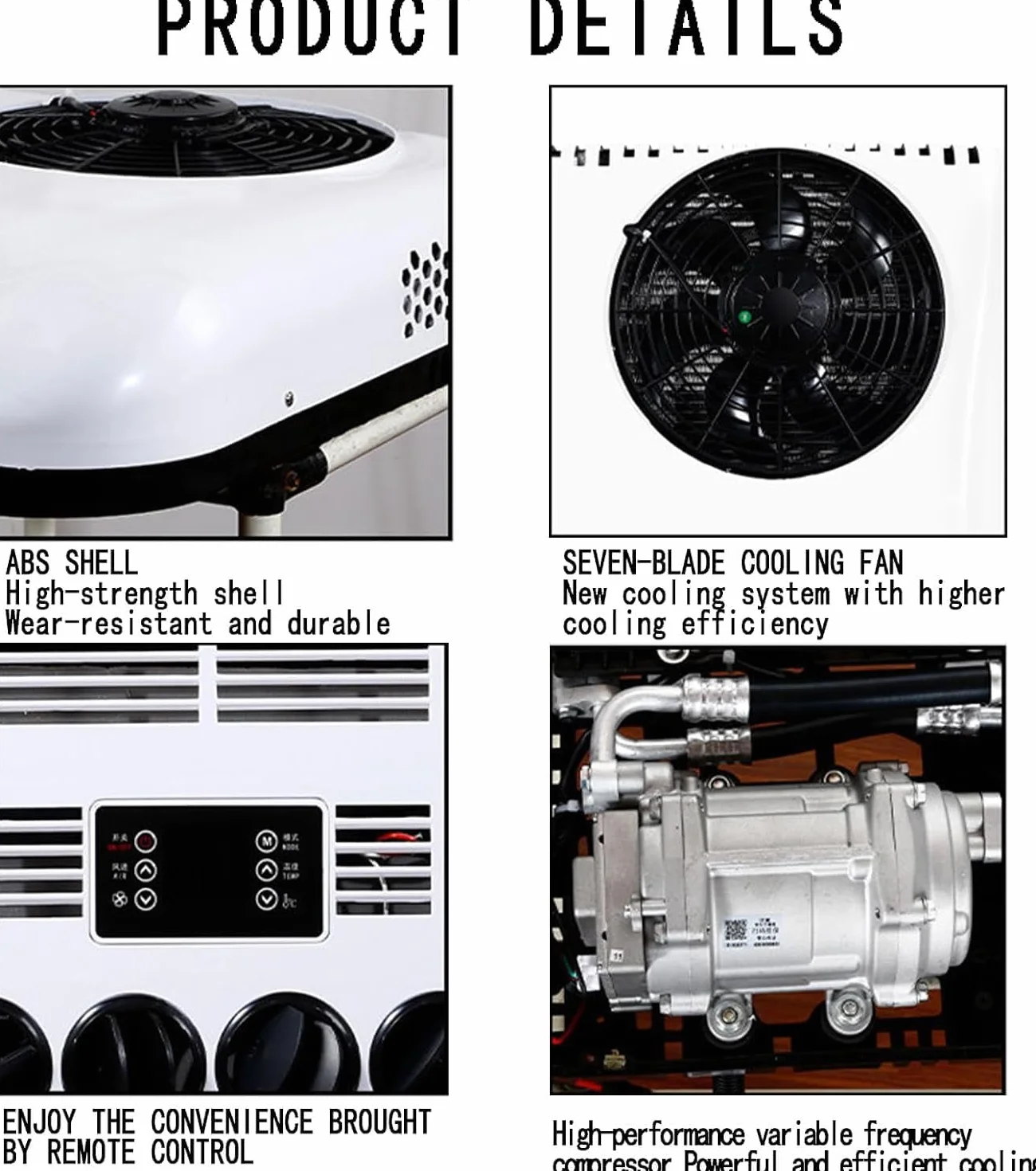 Climatizzatore 24 V per Camper Roulotte Fuoristrada Camion Bianco