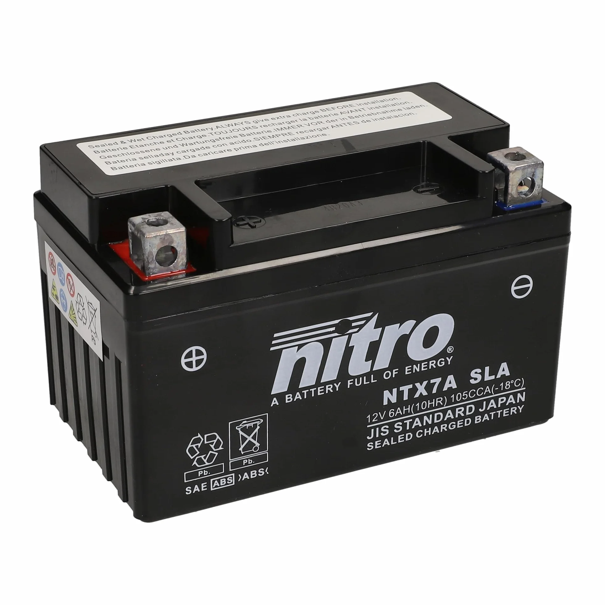 Nitro NTX7A-SLA Batteria scooter gel 12V 6 Ah senza manutenzione
