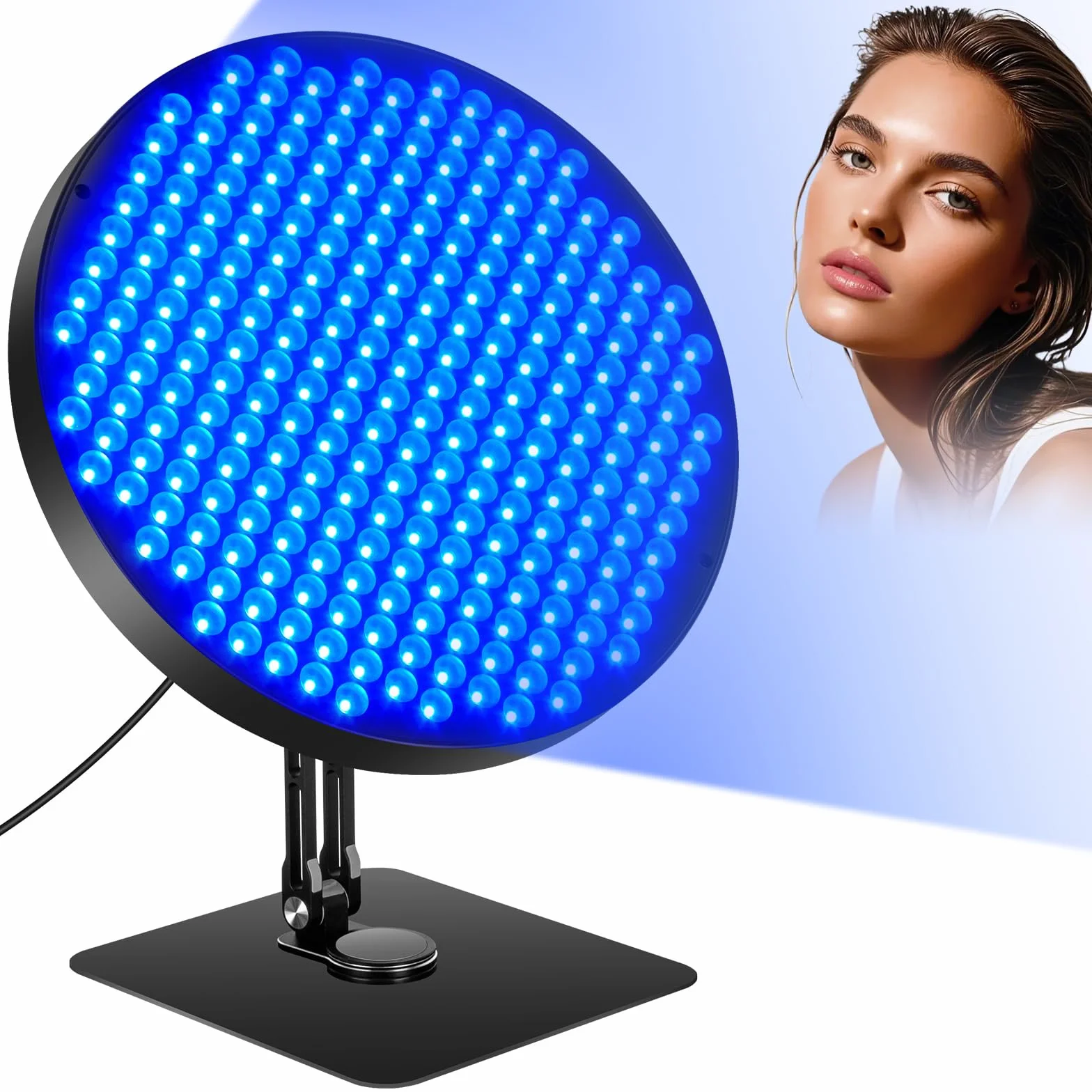Lampada Abbronzante Viso 50W Solarium 250 LEDs Temporizzato con Occhiali
