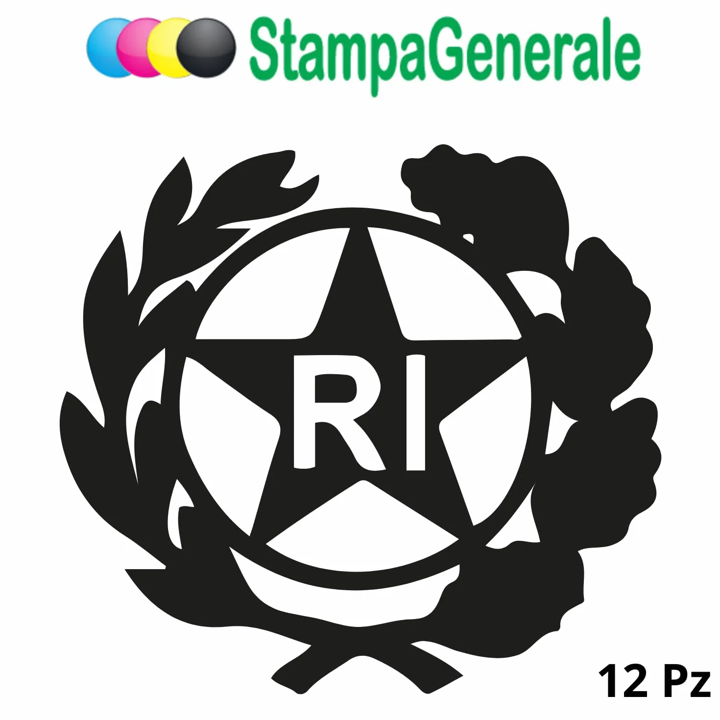 StampaGenerale® 12 Pz Bollino Adesivo per Targa Auto e Moto PVC Resistente Impermeabile 13x13 mm