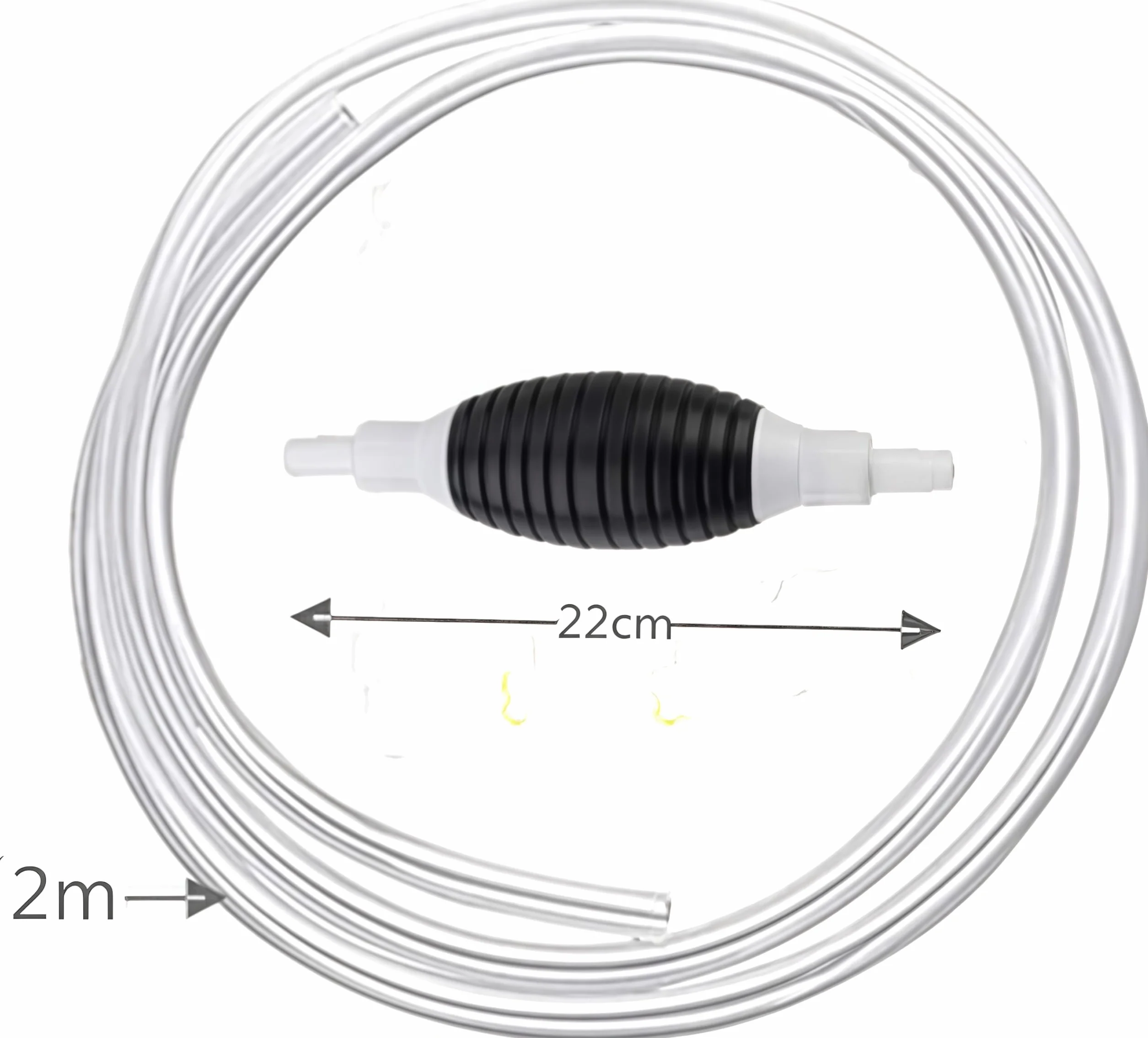 Pompa Trasferimento Liquido dell'Acqua,Pompa a sifone Manuale Portatile, Pompa Acqua Manuale Pompa di Mandata del Gasolio,2 Pz Pompa Manuale + 2 m Tubo Flessibile + Valvola