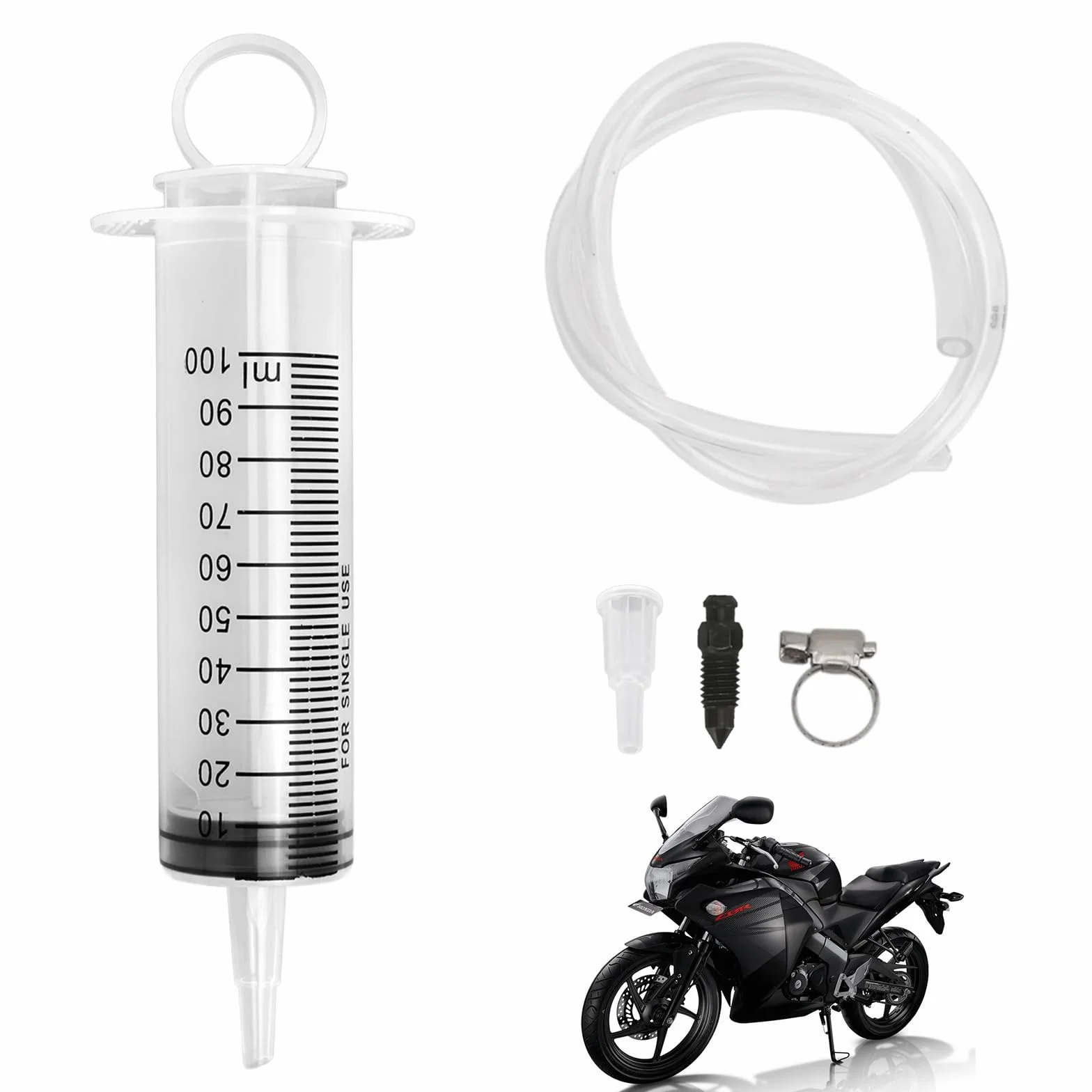 Comioke Siringa di Aspirazione, Siringa di Aspirazione dell' Olio, 100ml Pompa Manuale a Siringa, Siringa Aspirazione Olio, Siringa per Cambio Olio, Siringa Olio Cambio Pompa Aspira Olio Motore