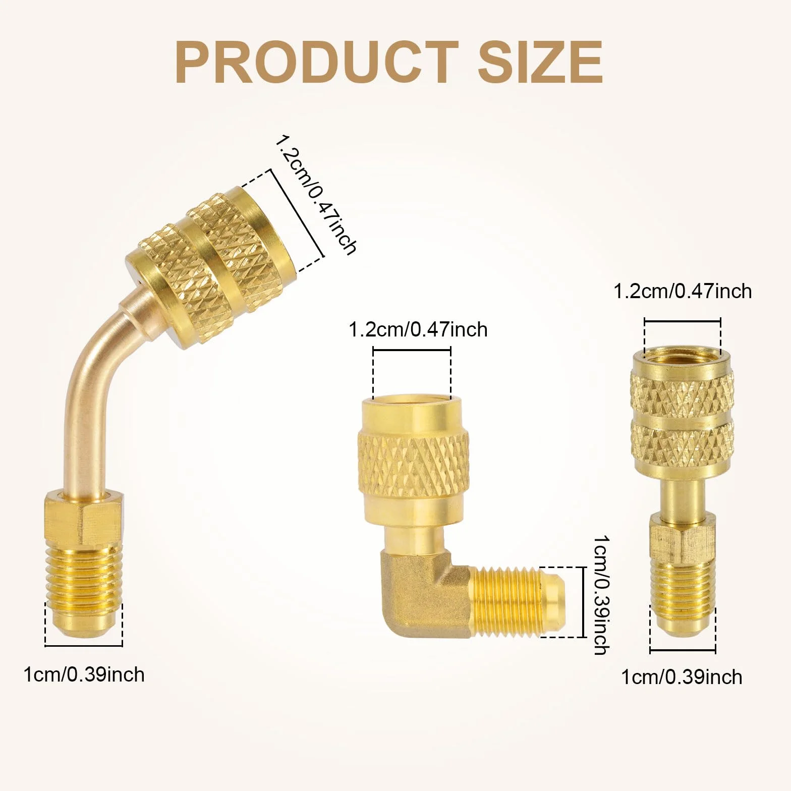 Adattatore R410A Mini Split 5/16" SAE Femmina a 1/4" SAE Maschio 45°/90° per HVAC