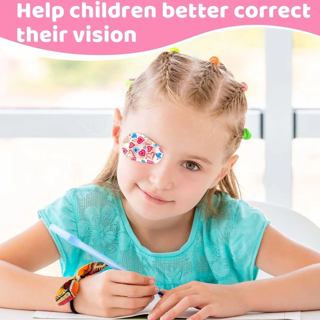Bende Oculari per Bambini 27 Pezzi Benda Occhio Pigro Adesiva in Cotone Blocca Luce 9 Stili