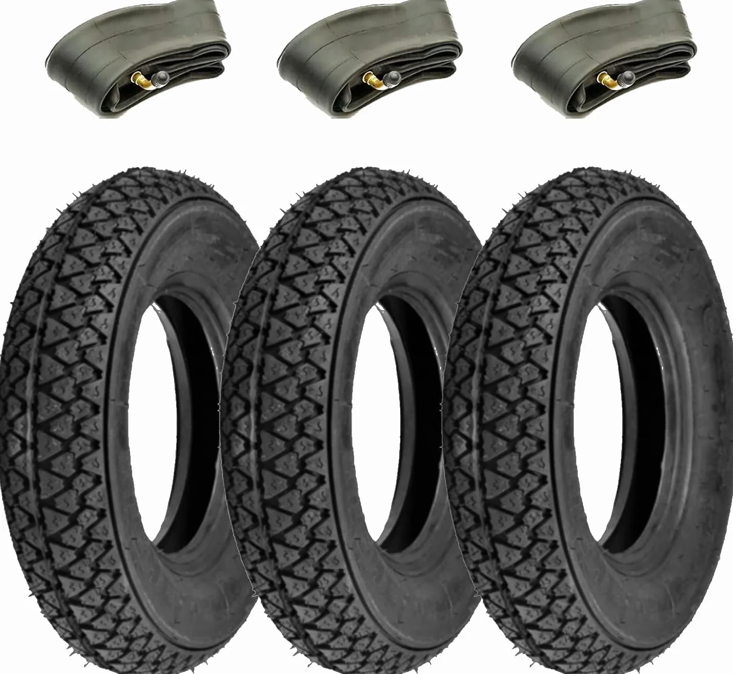 Union Set 3 Pneumatici 100/90-10 + 3 Camere d'aria per Piaggio Ape Scooter Vespa VESPONE 61L GOMME COPERTONI Disegno M I C H E L I N S83