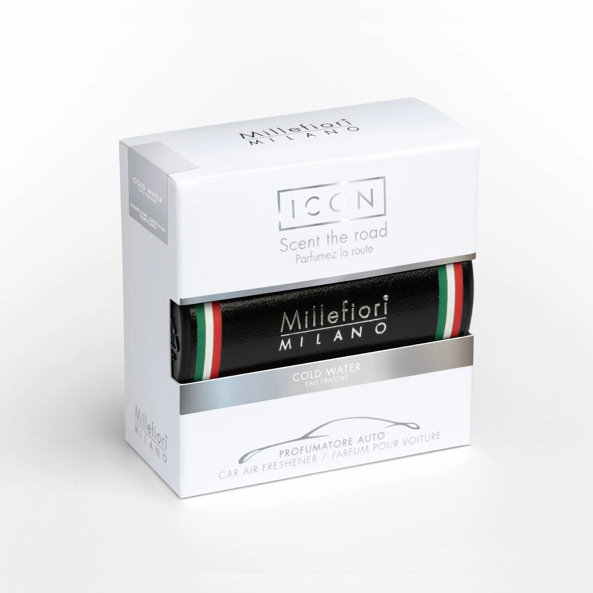 Millefiori Milano Icon Profumatore per Auto Urban Cold Water Nero Clip Universale