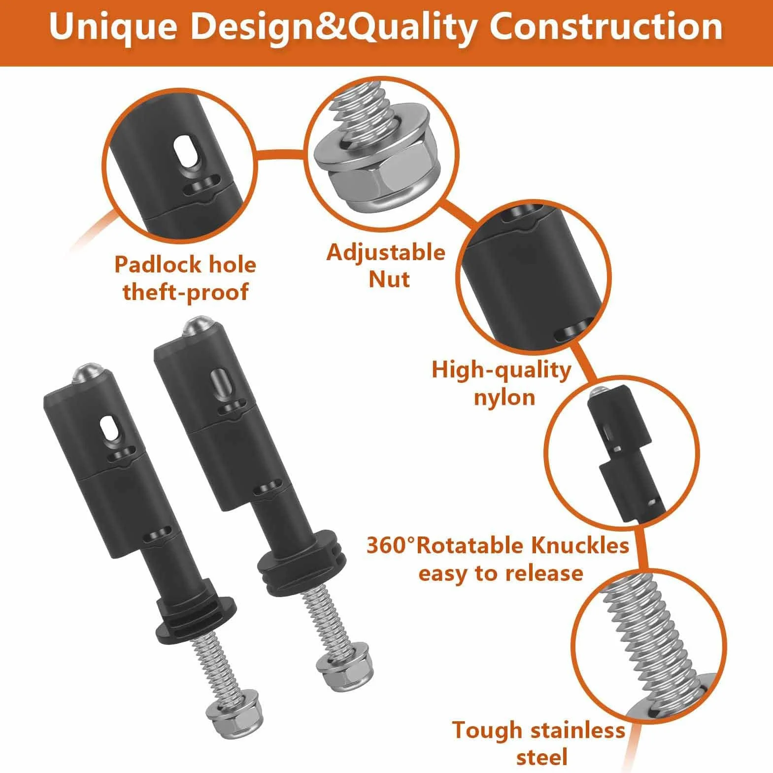 Set di Pin di Montaggio della Scheda di Recupero in Acciaio Inossidabile per Scheda MaxTrax MKII Compatibile con SUV Camion Fuoristrada