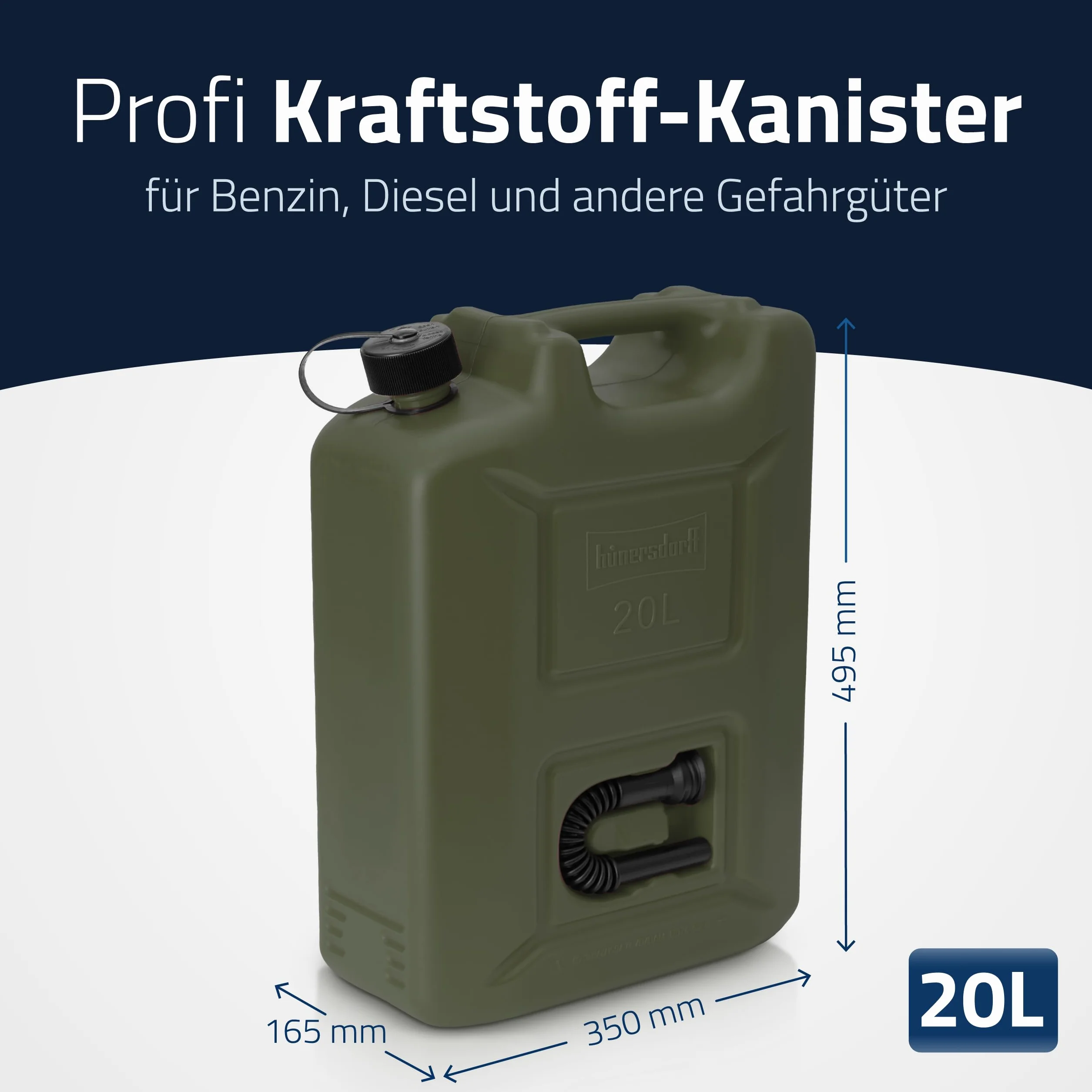 Hünersdorff Set di 3 taniche per Carburante 20 l