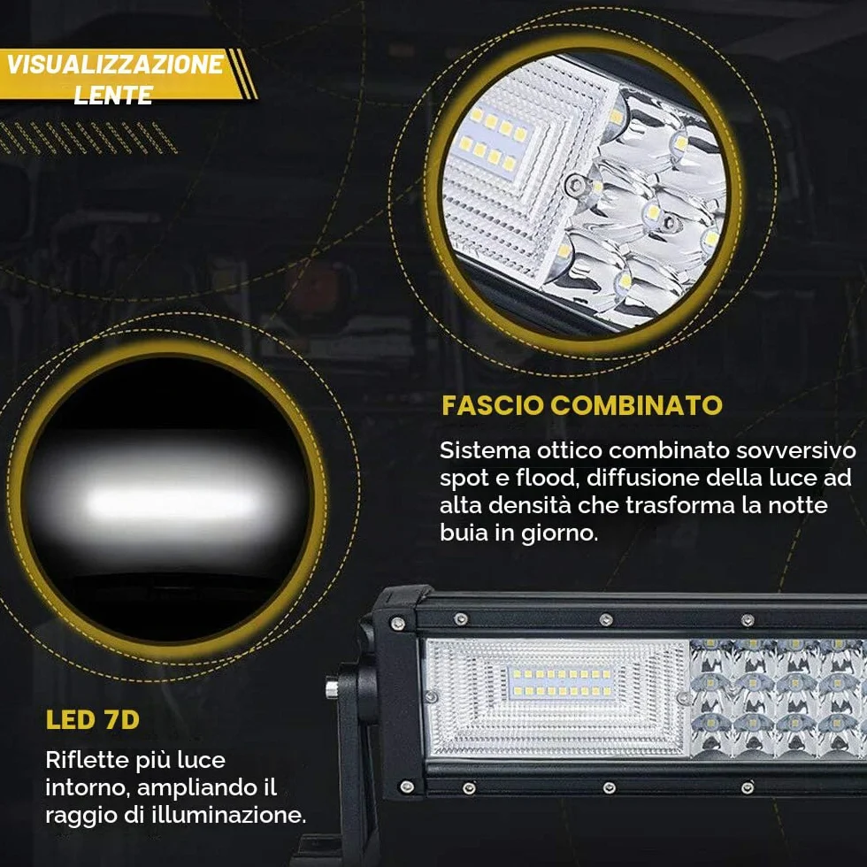 AUXTINGS 132cm 675W Curva Barra LED Fuoristrada Barra Luce a Led Con Cablaggio 12V 24V Combinata di Fascio Spot e Inondazione Fari LED Luci da Lavoro per Trattore Auto Camion Barca 4x4 ATV