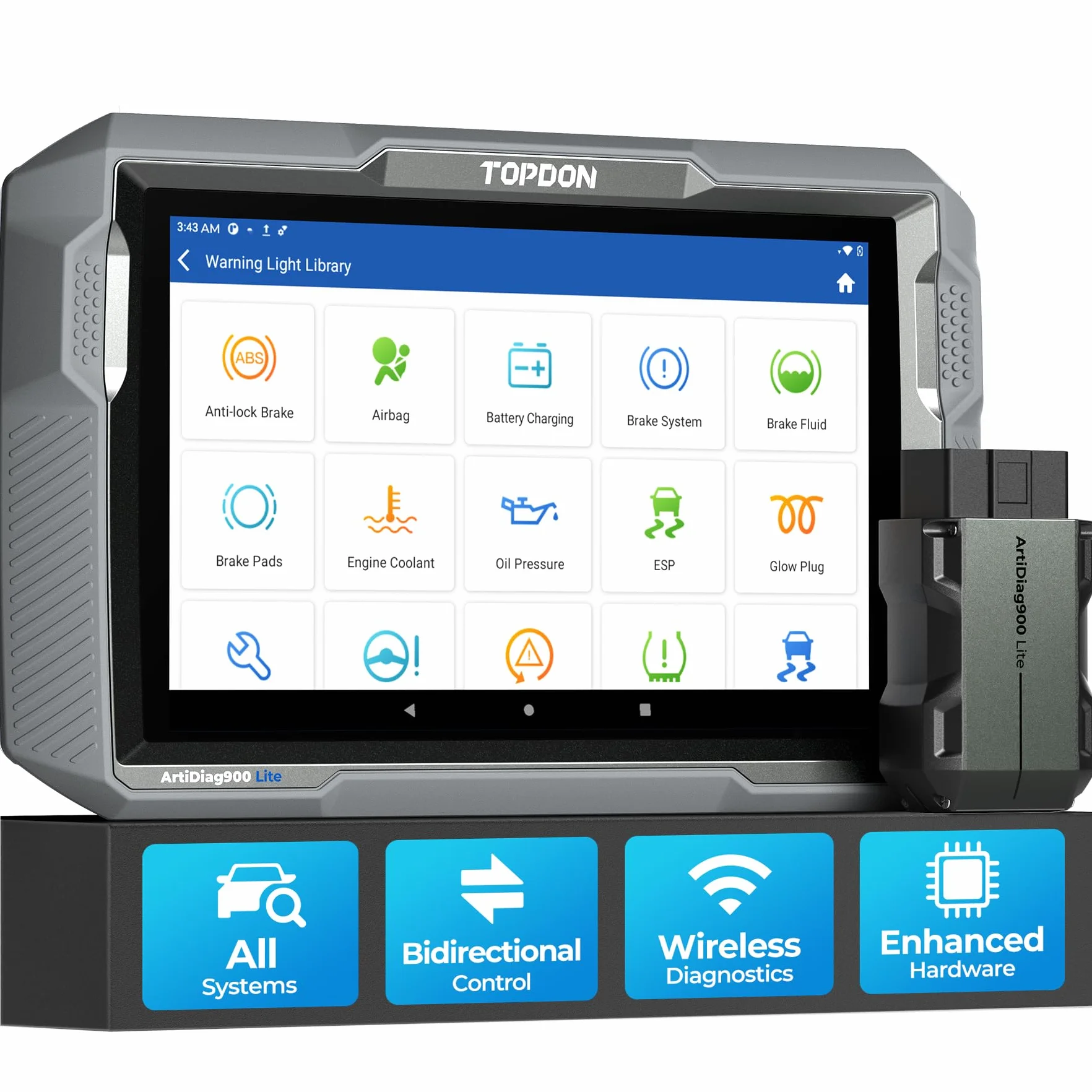 TOPDON ArtiDiag900 Lite OBDII Scanner Diagnosi Auto, Bidirezionale Wireless con Test Attivo